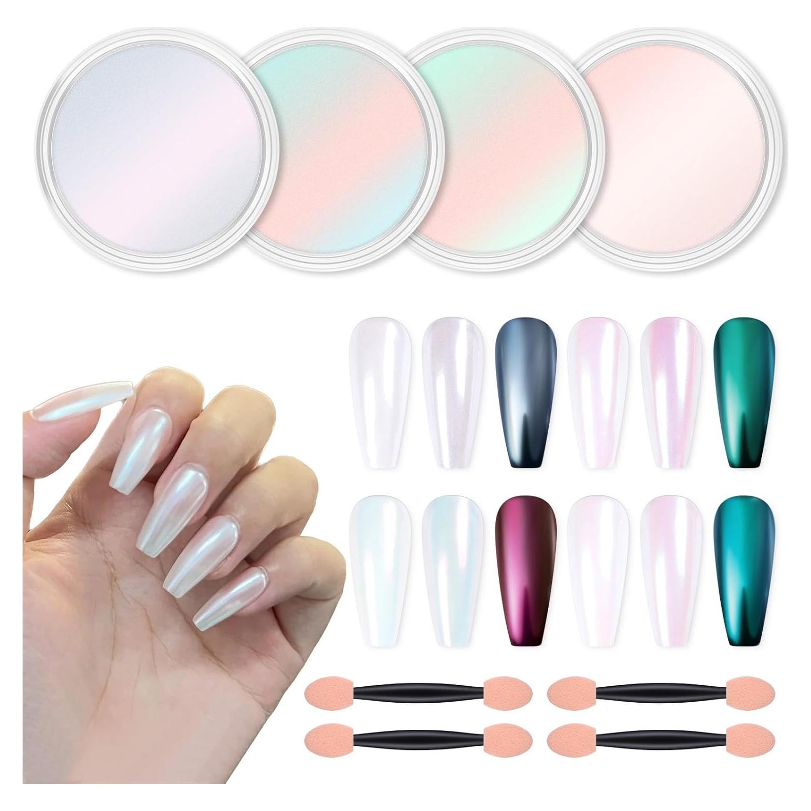 Kit de Polvo de Uñas Chrome Artdone 4 Piezas Efecto Espejo