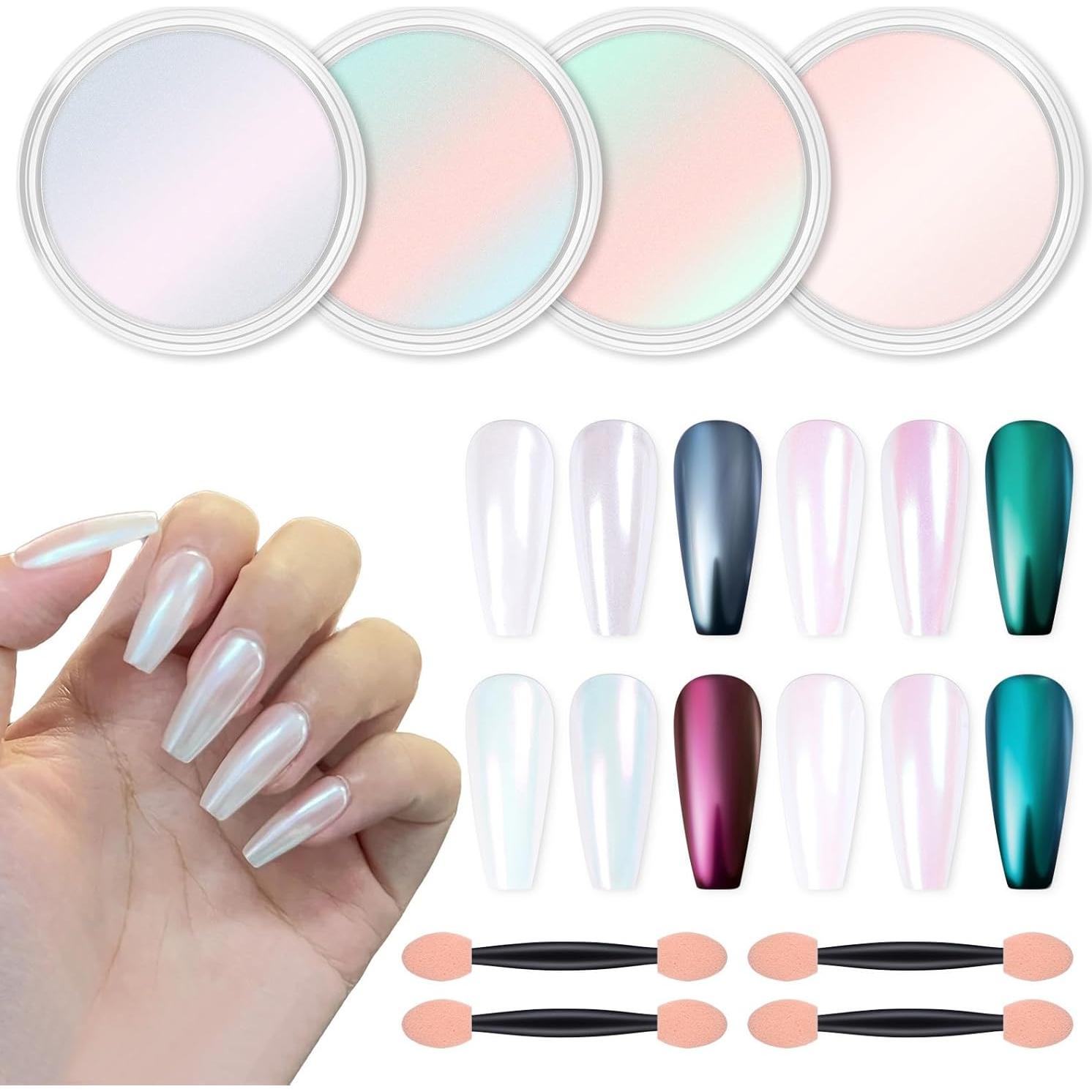 Kit de Polvo de Uñas Chrome Artdone 4 Piezas Efecto Espejo
