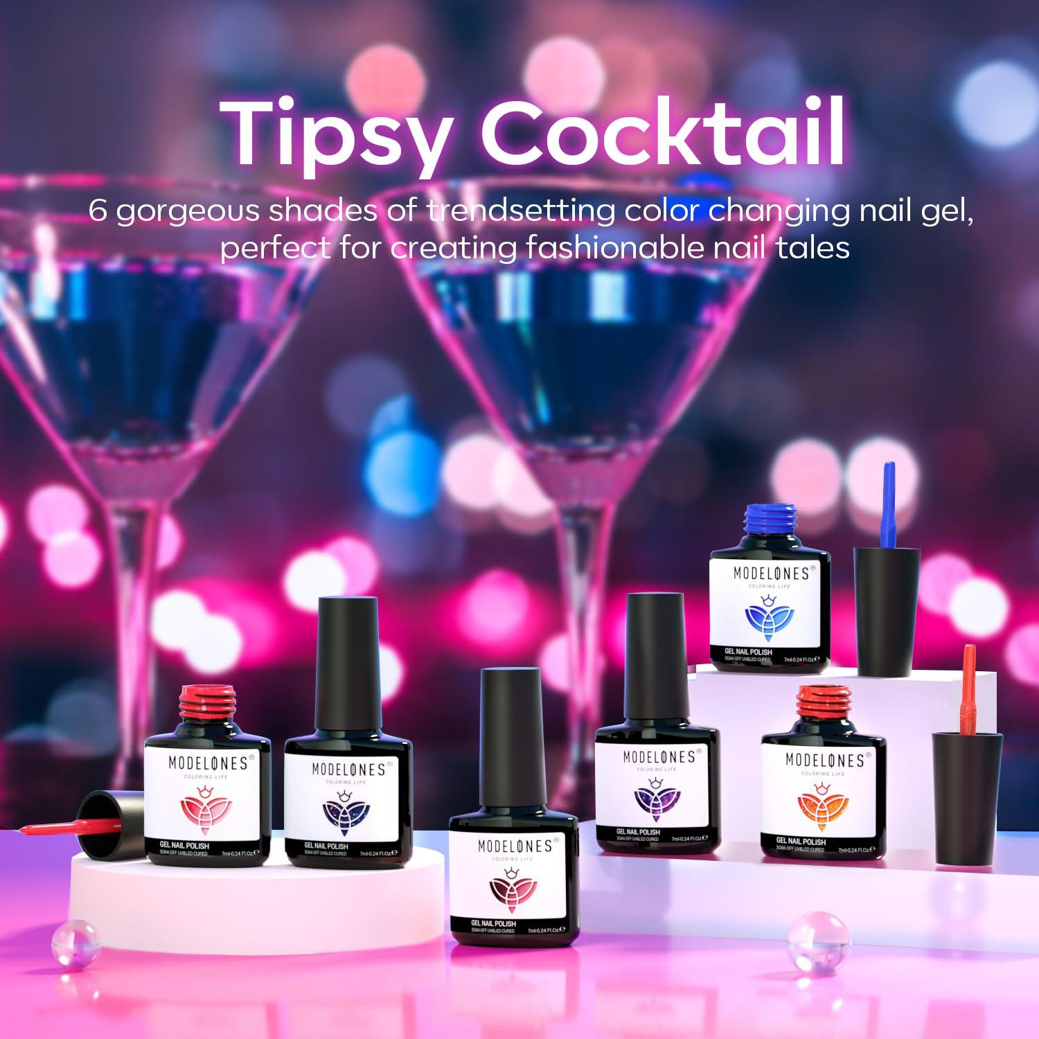 Set de Esmalte de Uñas de Gel Modelones 6 Colores Cambio de Color