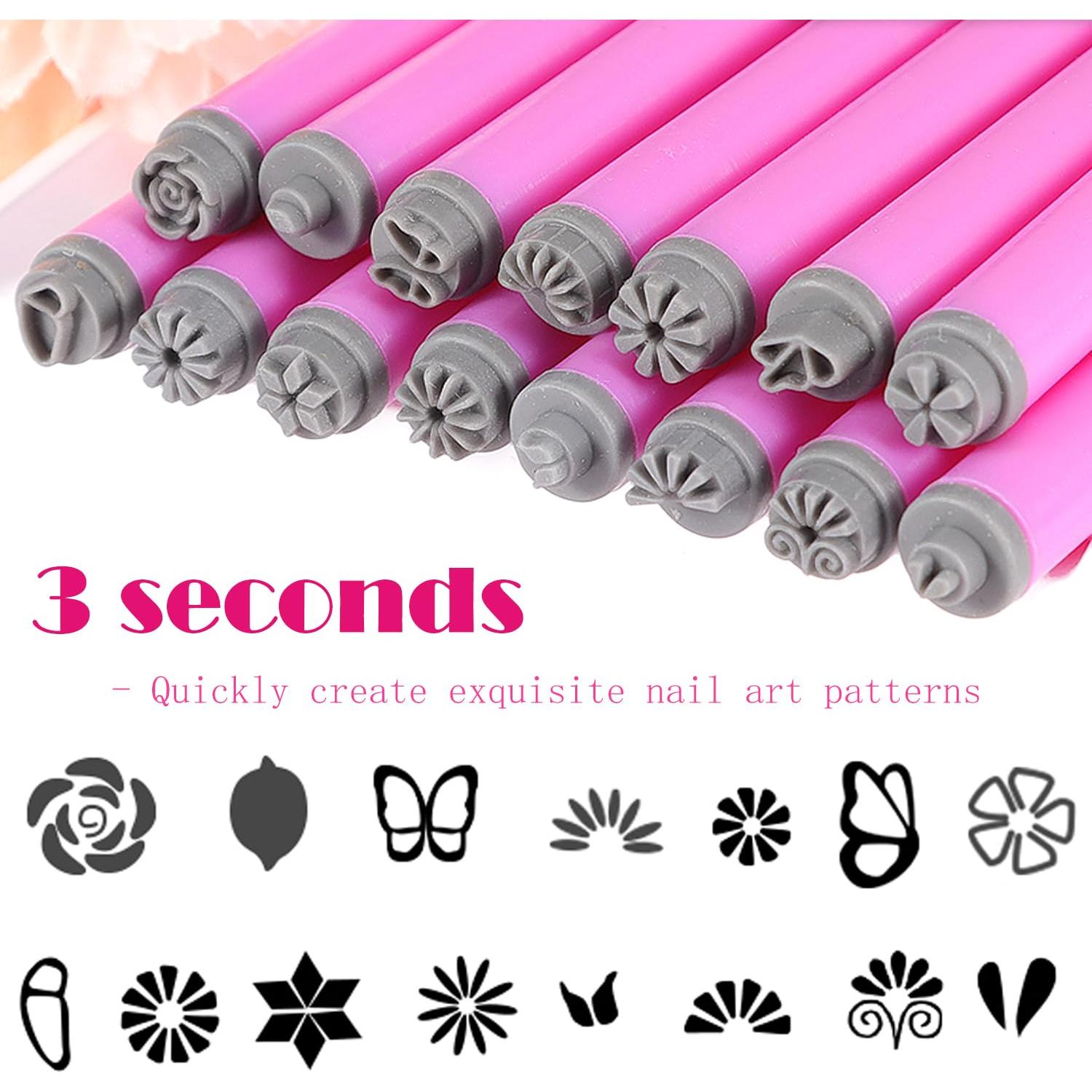 Conjunto de 15 Bolígrafos de Estampado de Uñas FaCai