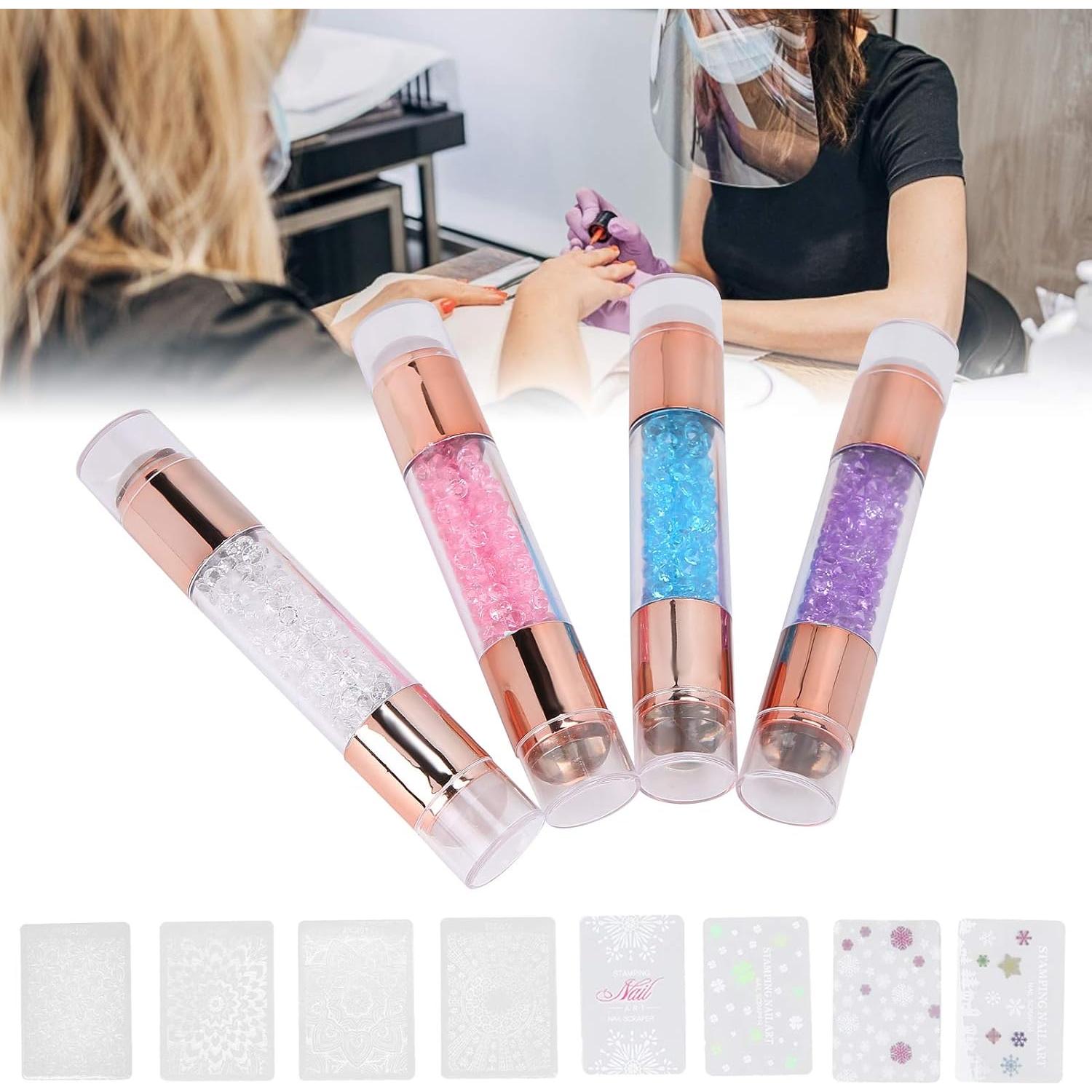 Kit de Sello de Manicura Pissente - 4 Placas y Bolígrafos