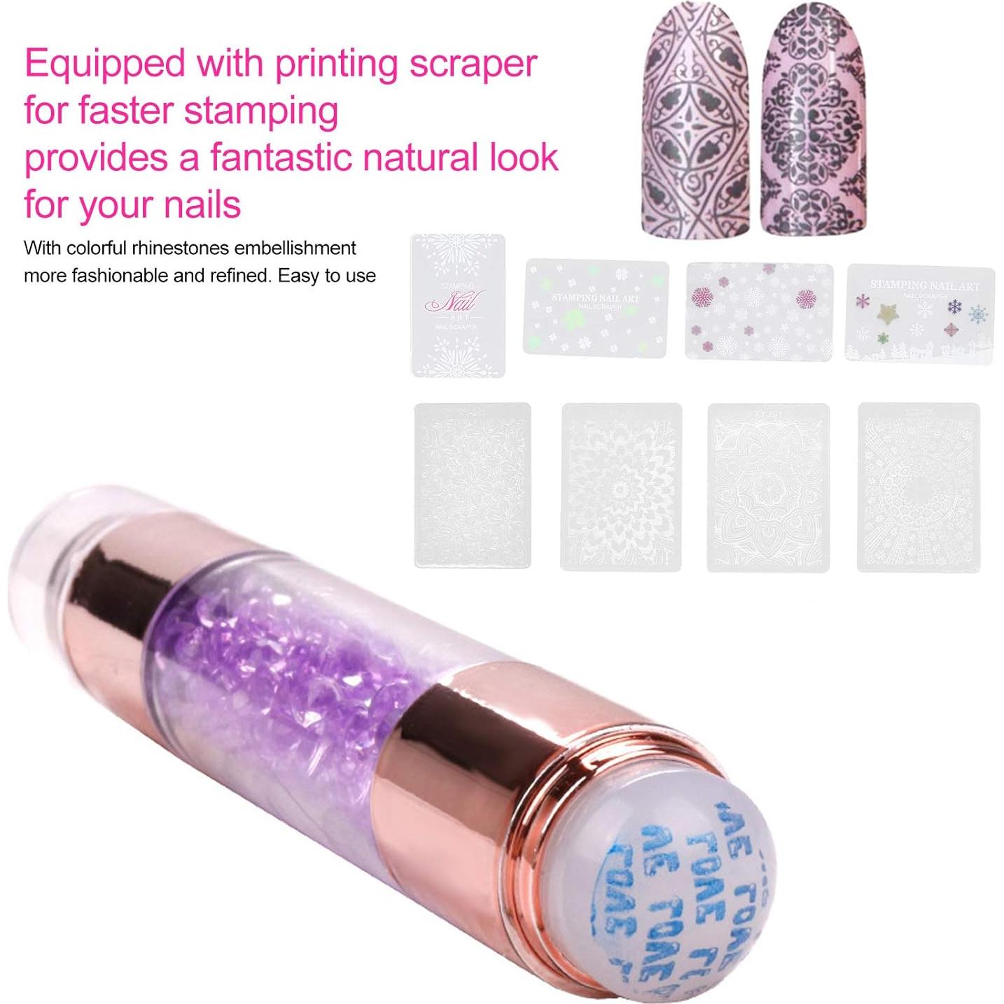 Kit de Sello de Manicura Pissente - 4 Placas y Bolígrafos