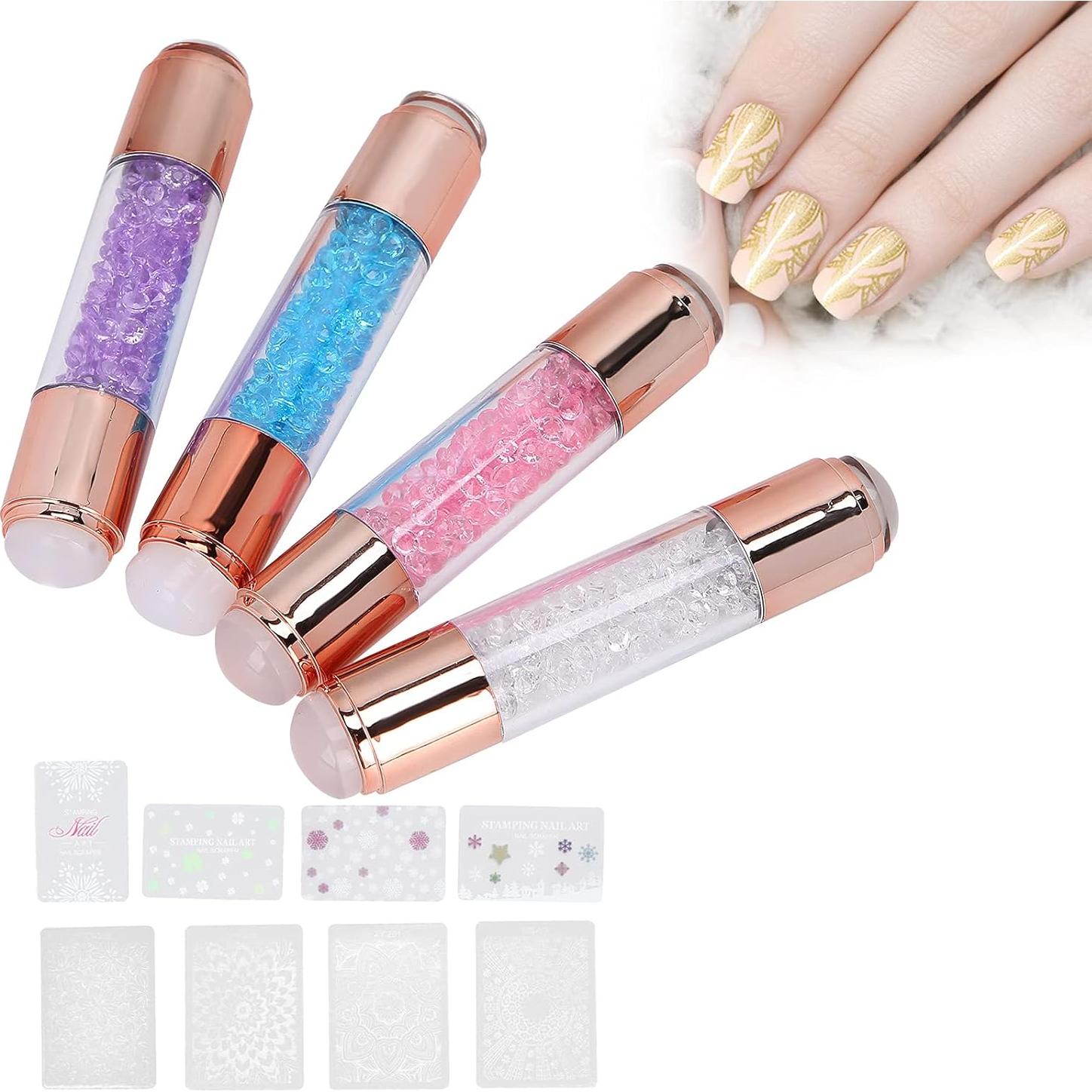 Kit de Sello de Manicura Pissente - 4 Placas y Bolígrafos