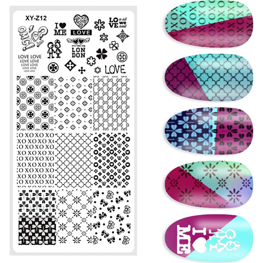 Kit de Estampado de Uñas DANNEASY 6 Piezas Geométrico