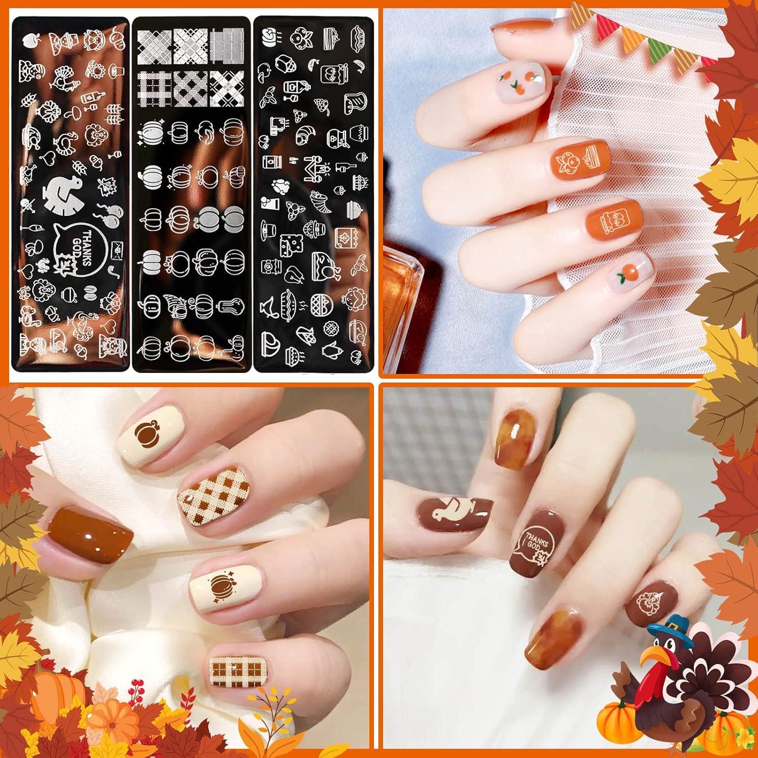 Kit de Estampado de Uñas JUNEBRUSHS Otoño 10 Piezas