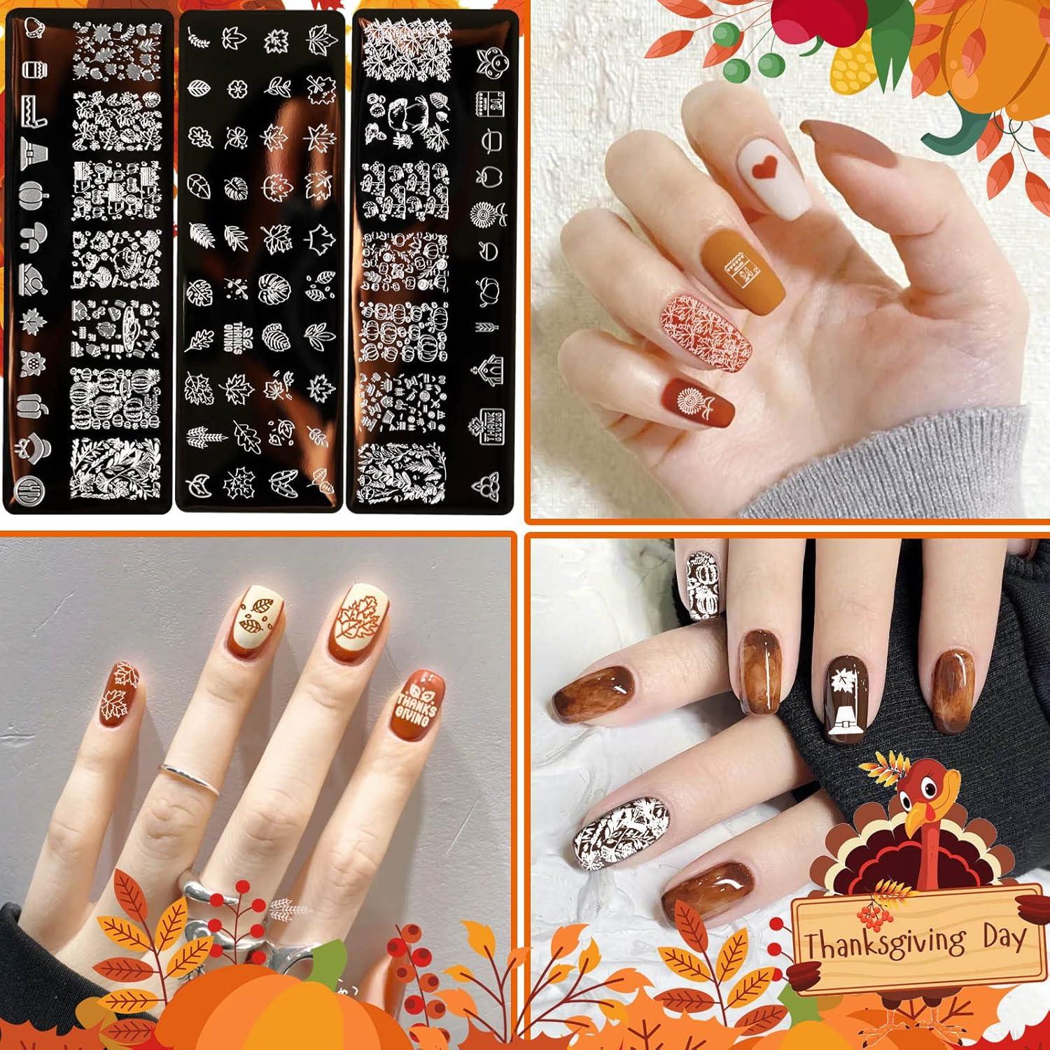 Kit de Estampado de Uñas JUNEBRUSHS Otoño 10 Piezas