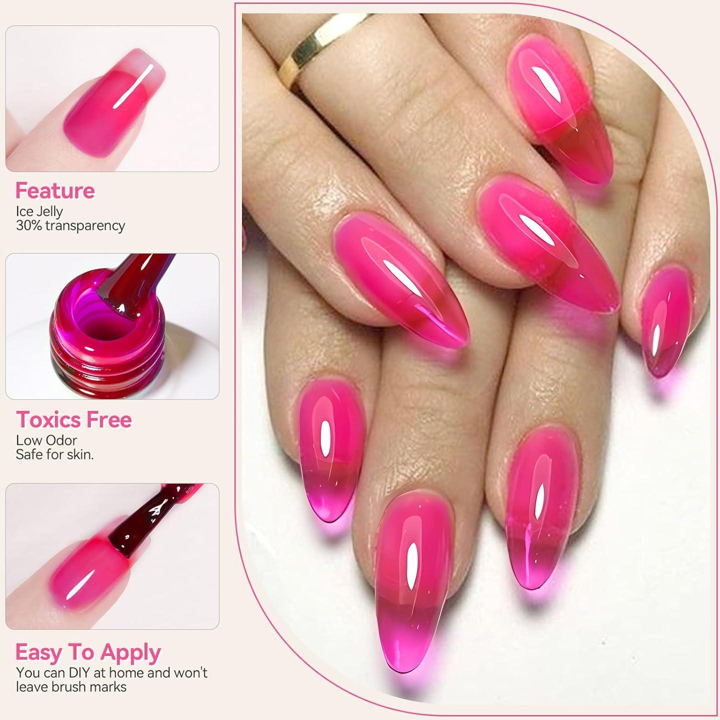 Esmalte de Uñas Jelly Neón Born Pretty 6 Colores 7ml