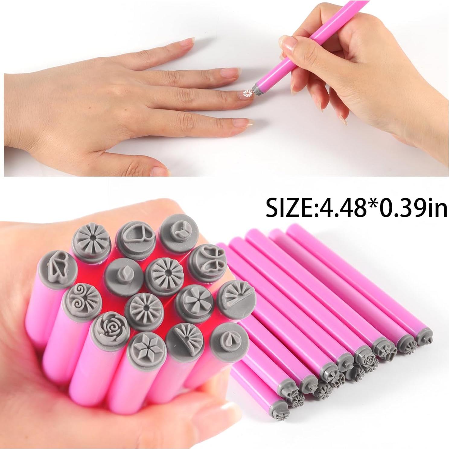 Juego de Bolígrafos Estampadores de Uñas DANNEASY 15PCS - DIY