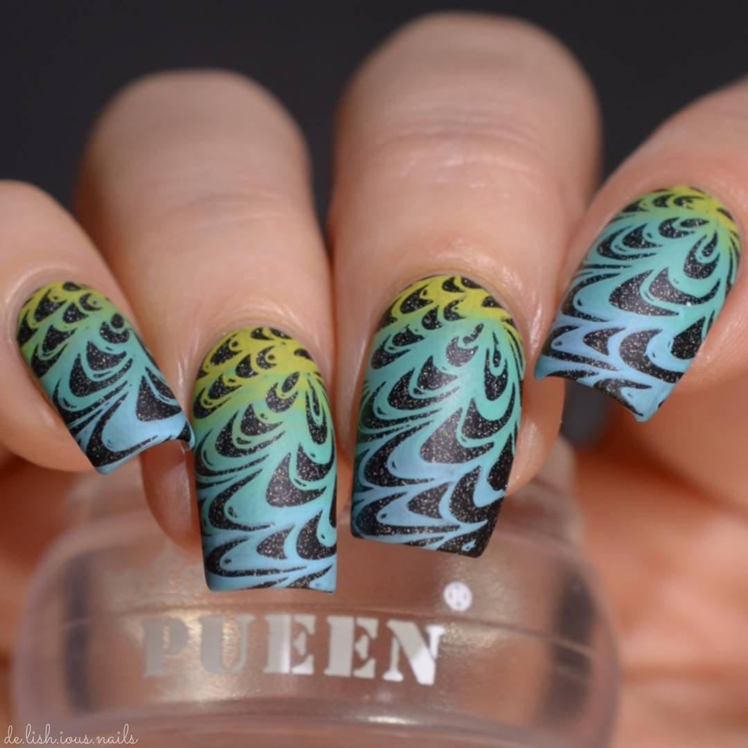 Placa de Estampado de Uñas PUEEN Paraíso de Mármol 01 12.5x6.5cm