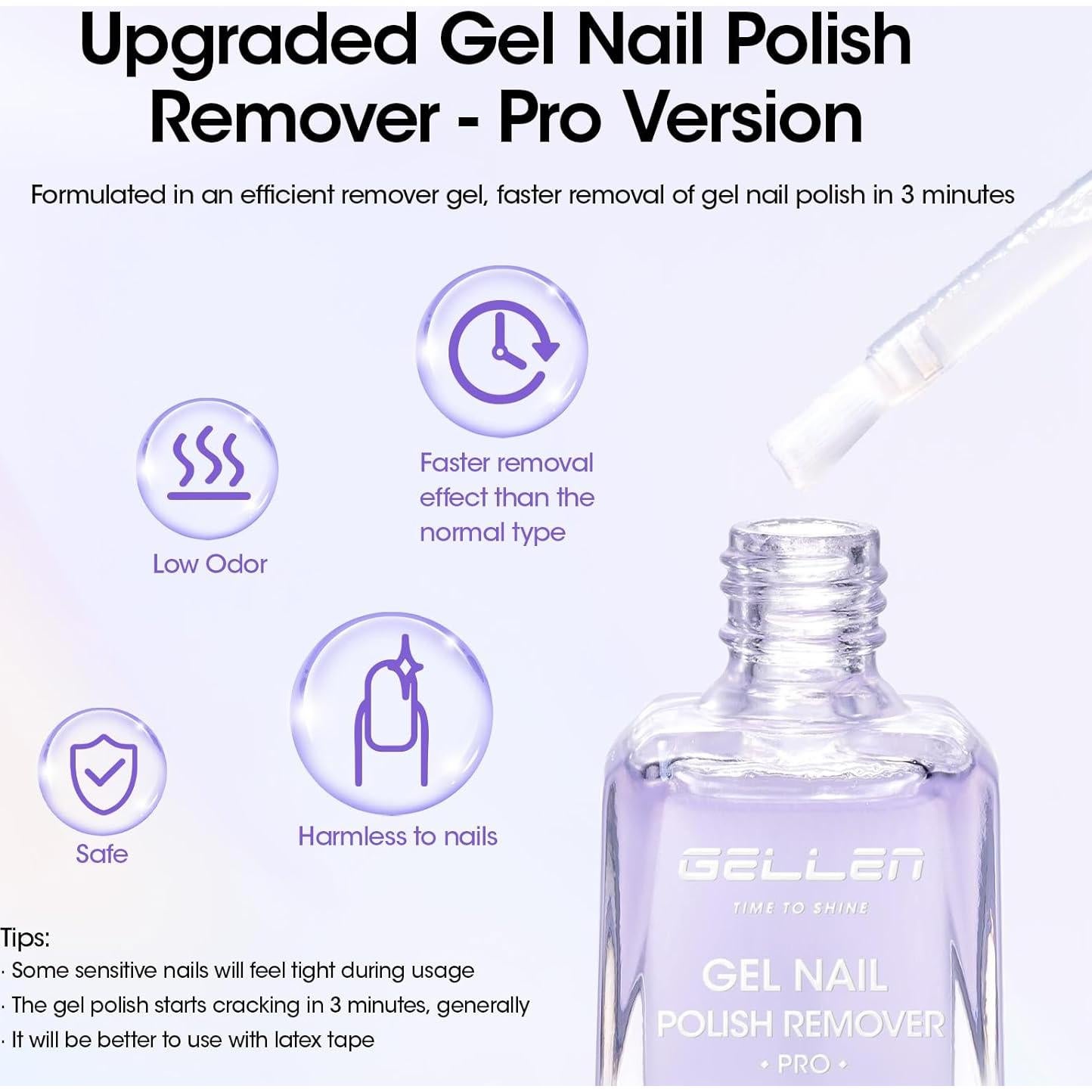 Removedor de Esmalte de Uñas en Gel Gellen 100ml Rápido