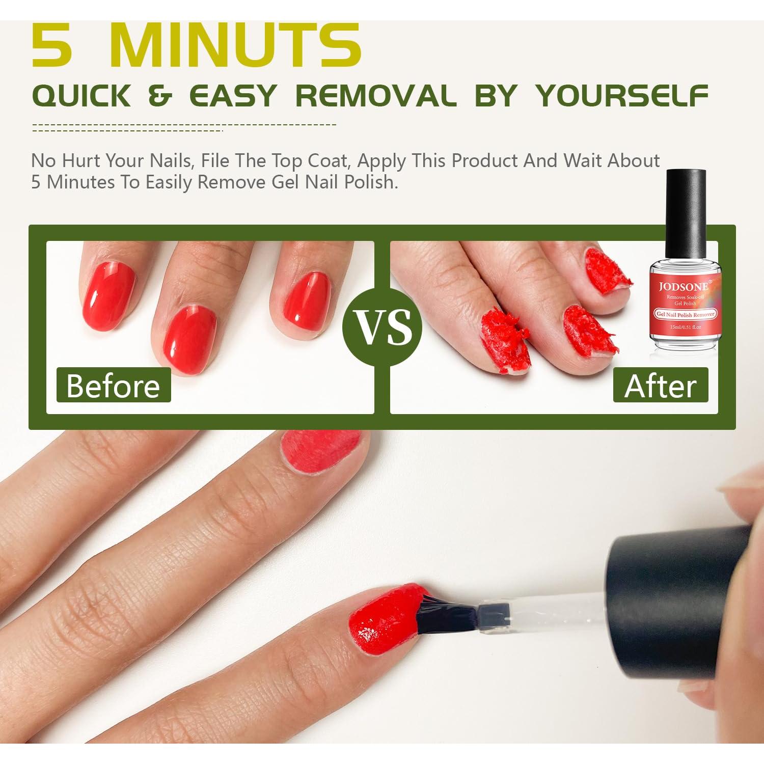 Kit Removedor de Esmalte en Gel JODSONE 15ML - Base y Top Coat