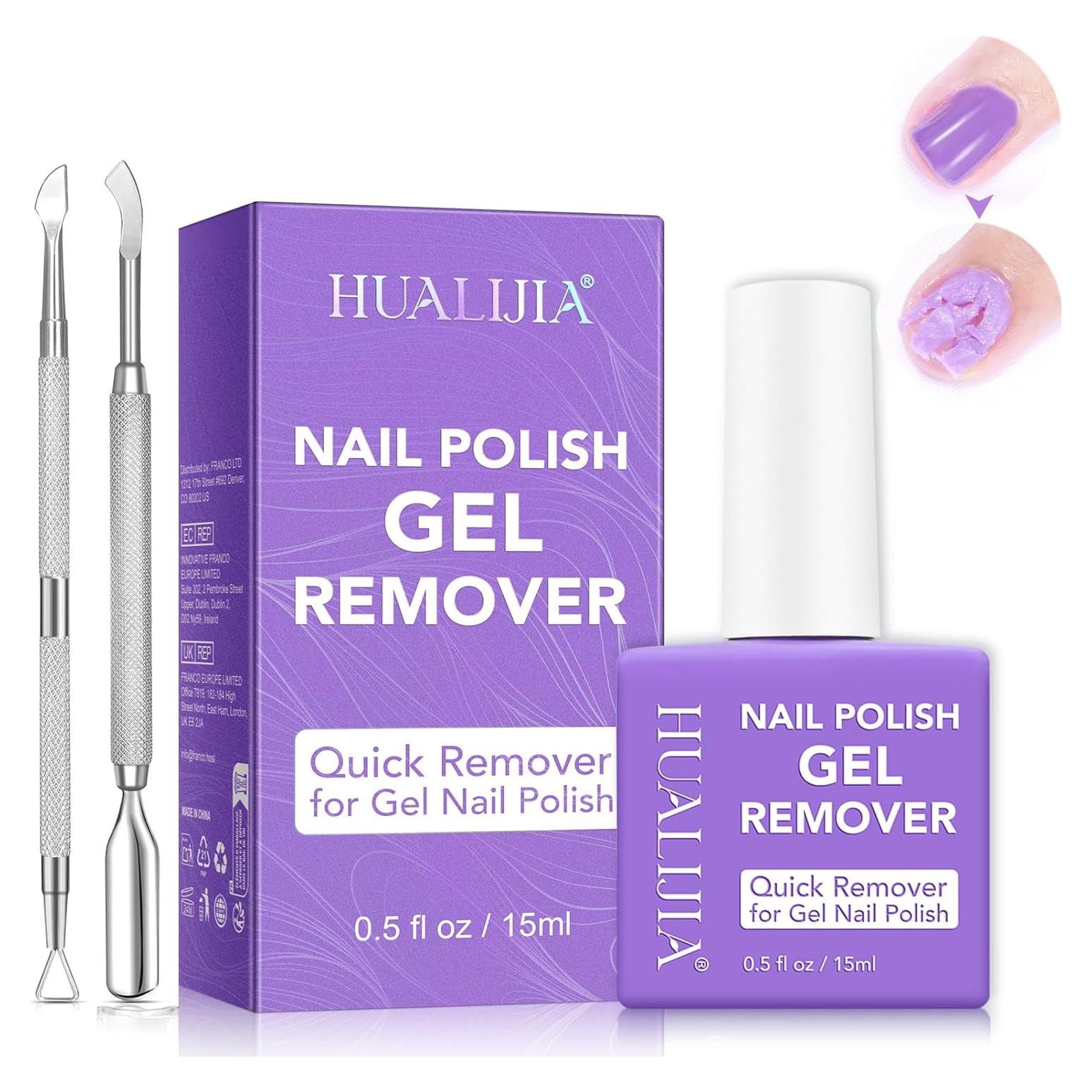 Removedor de Esmalte de Uñas en Gel HUALIJIA 15ml Rápido y Efectivo