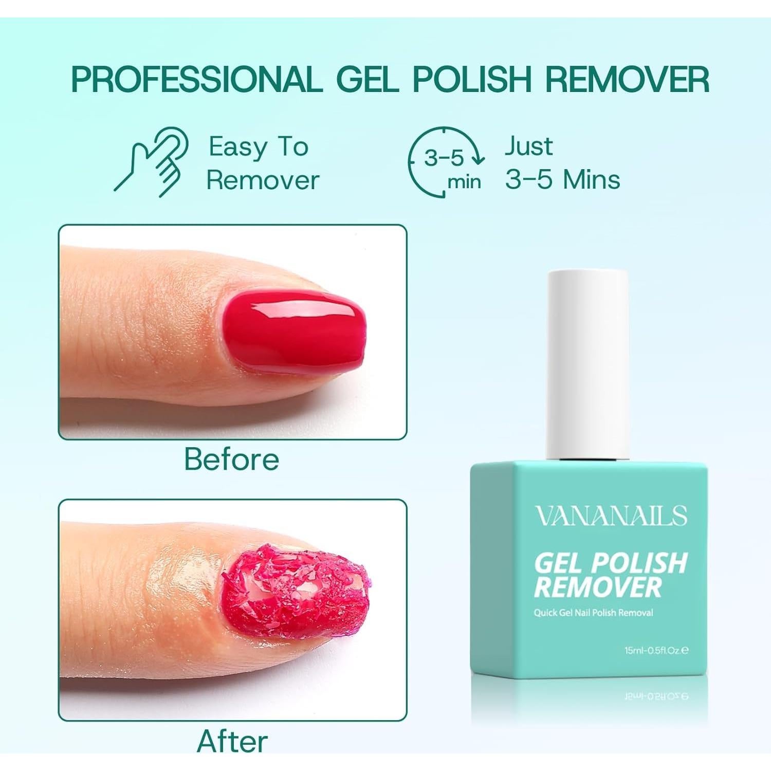 Kit Removedor de Esmalte de Uñas en Gel VANANAILS 3 en 1