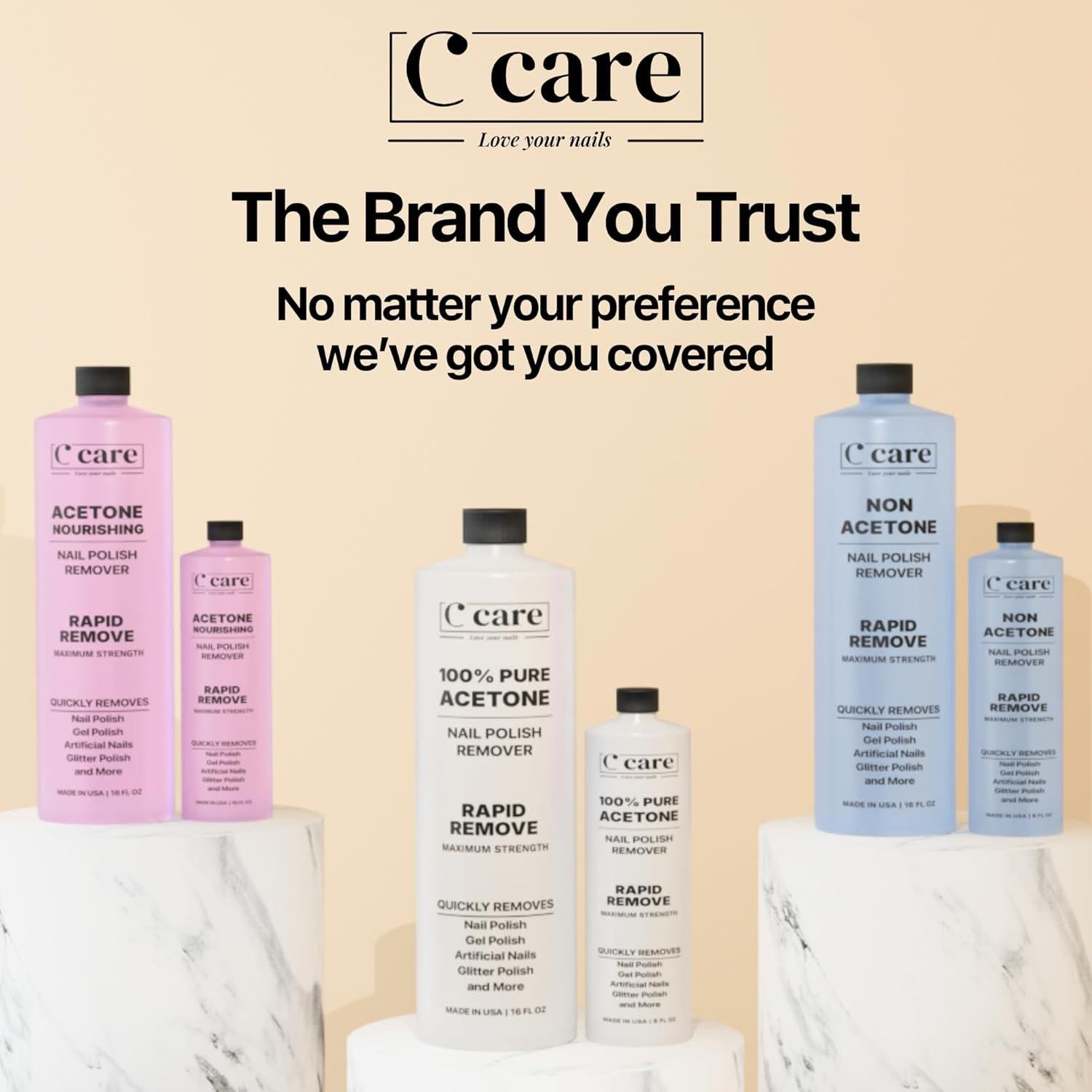 Removedor de Esmalte de Uñas 100% Acetona Pura 236.6 ml