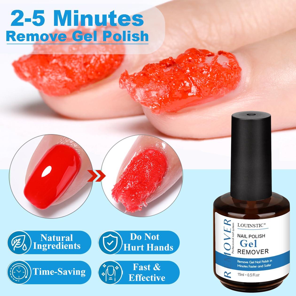 Kit Removedor de Esmalte en Gel LOUINSTIC 15ml + Aceite Cutículas