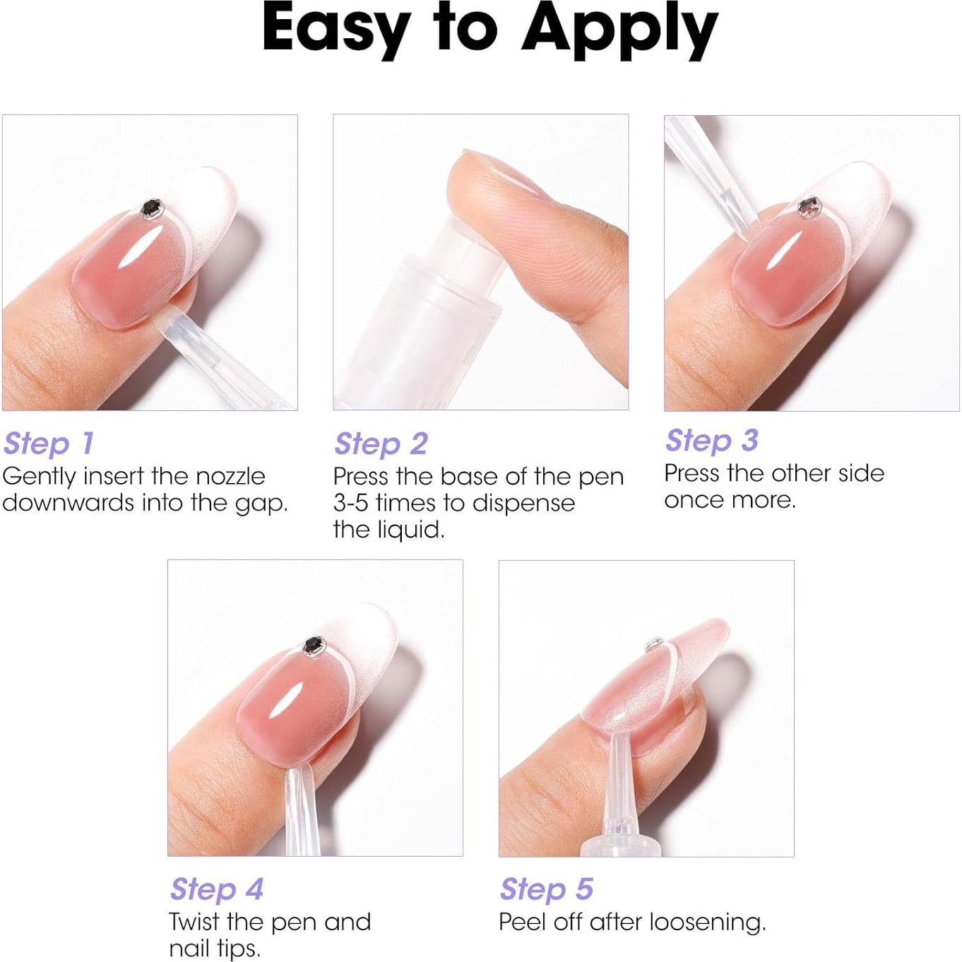 Removedor de Pegamento para Uñas Gellen 2 Pcs Sin Acetona