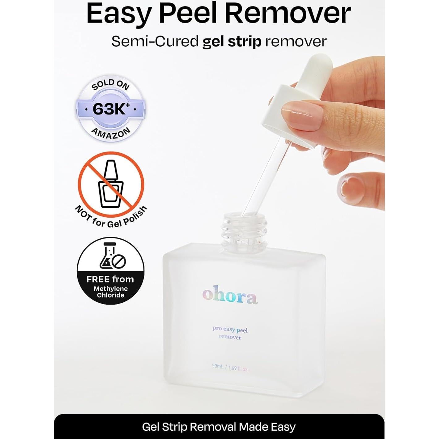 Desmaquillante de Tiras de Uñas Gel Ohora 199g - Hipoalergénico