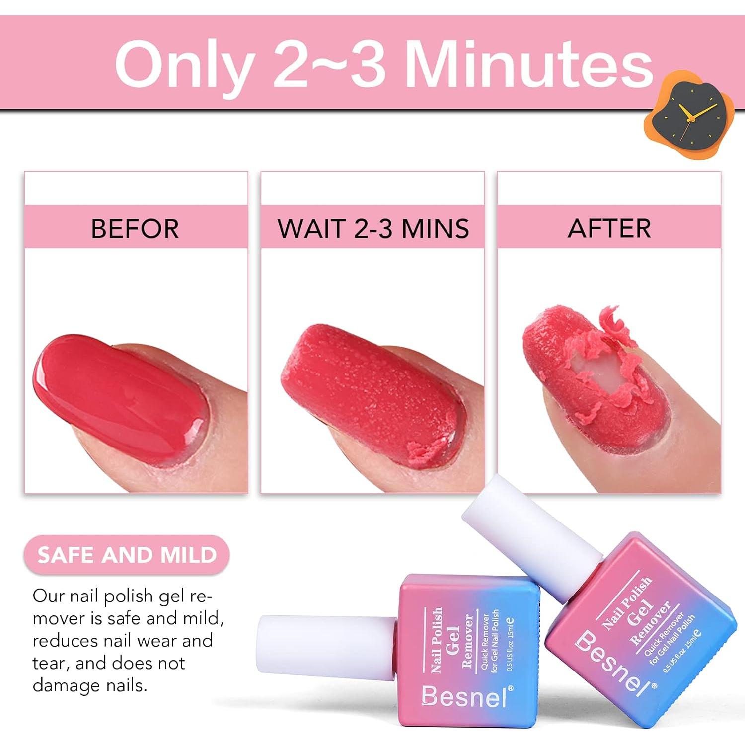 Removedor de Esmalte de Uñas en Gel BESNEL - Paquete de 3