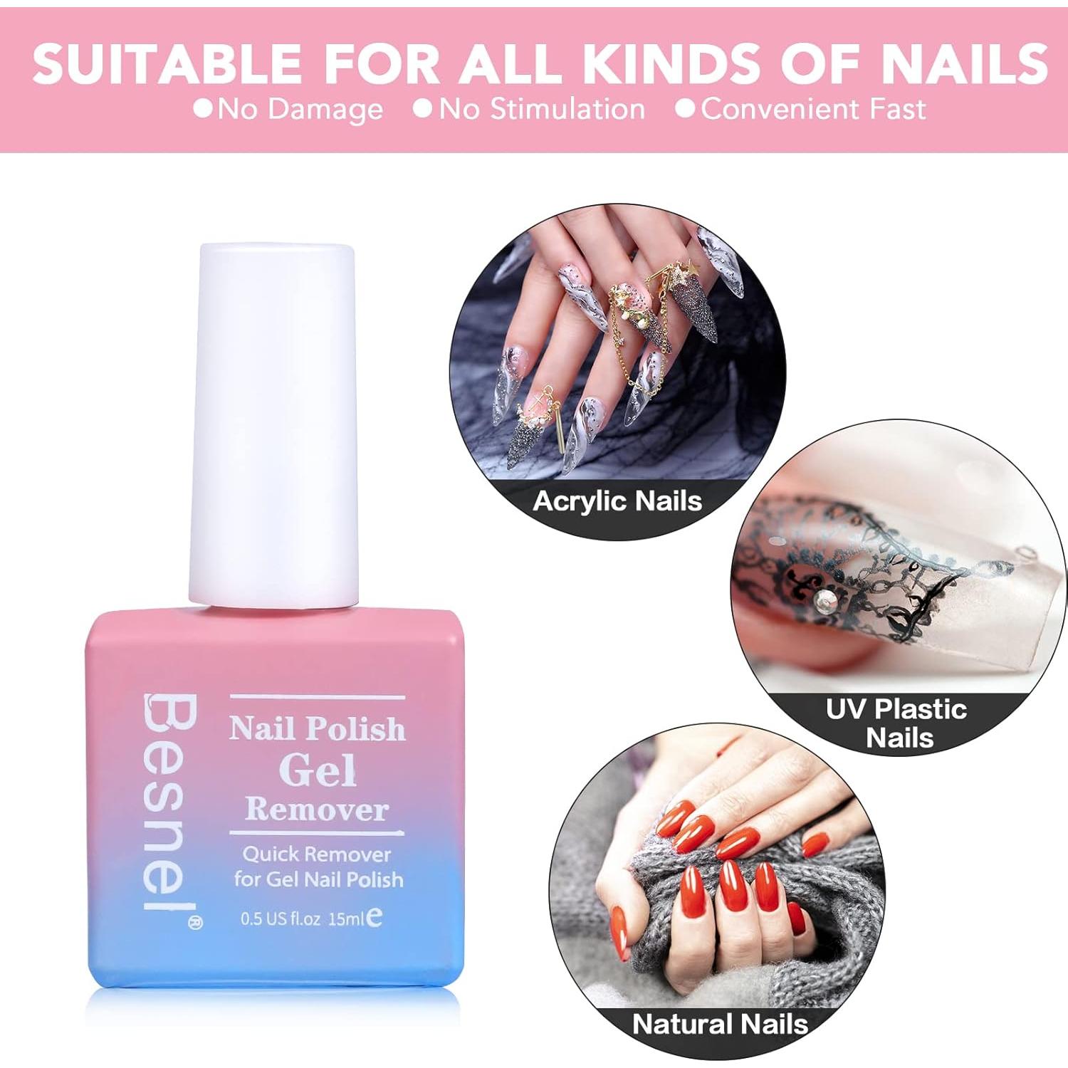 Removedor de Esmalte de Uñas en Gel BESNEL - Paquete de 3