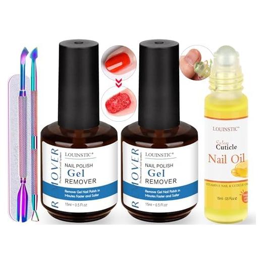 Removedor de Esmalte de Uñas en Gel LOUINSTIC 90ml Kit Completo
