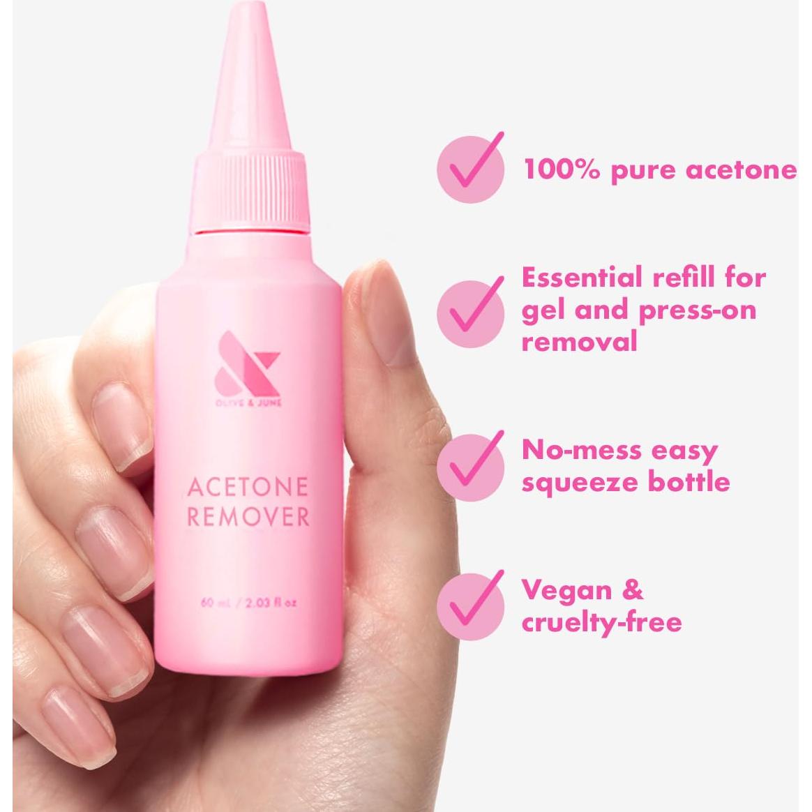 Removedor de Acetona Olive & June 118 ml | Fórmula Profesional