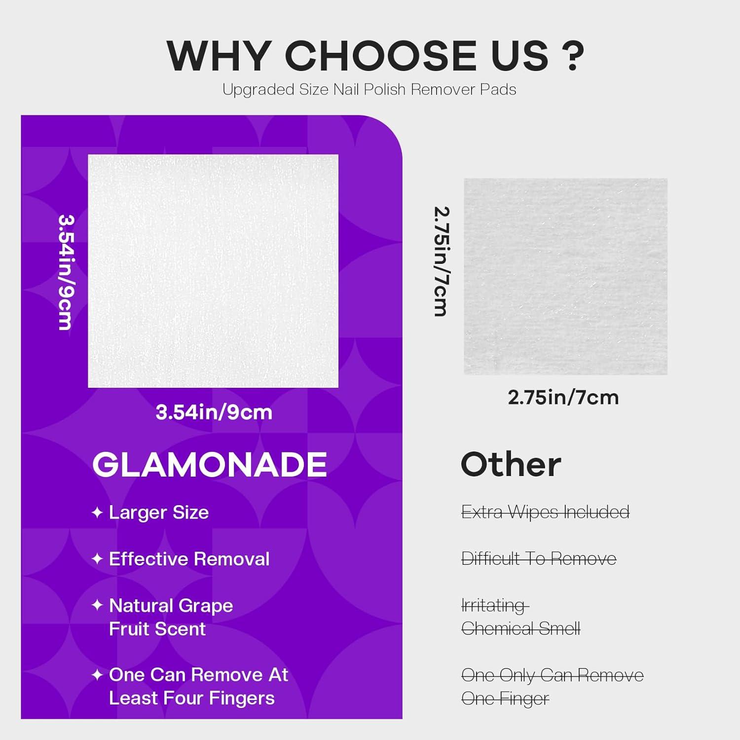 Toallitas Desmaquilladoras de Esmalte de Uñas Glamona de 50 Pcs