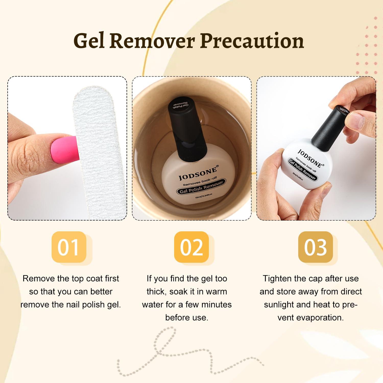 Set de Removedor de Gel para Uñas JODSONE 3Pcs 10ml