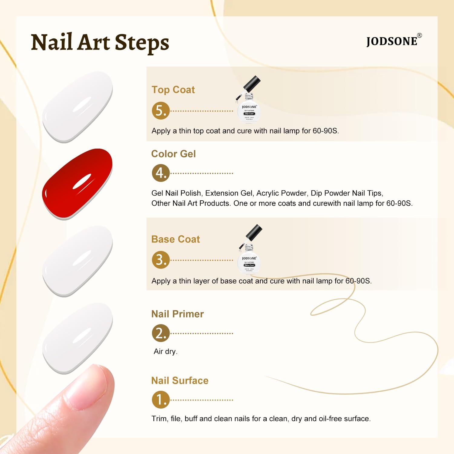 Set de Removedor de Gel para Uñas JODSONE 3Pcs 10ml