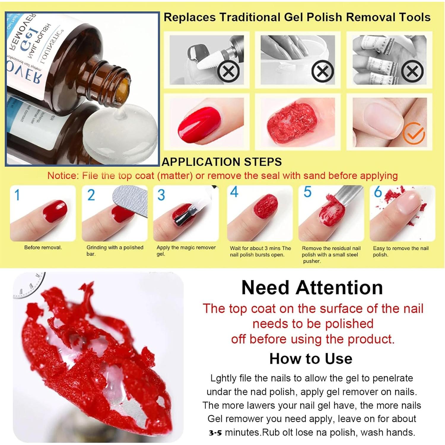 Removedor de Esmalte en Gel LOUINSTIC 1 Paquete 91g Rápido