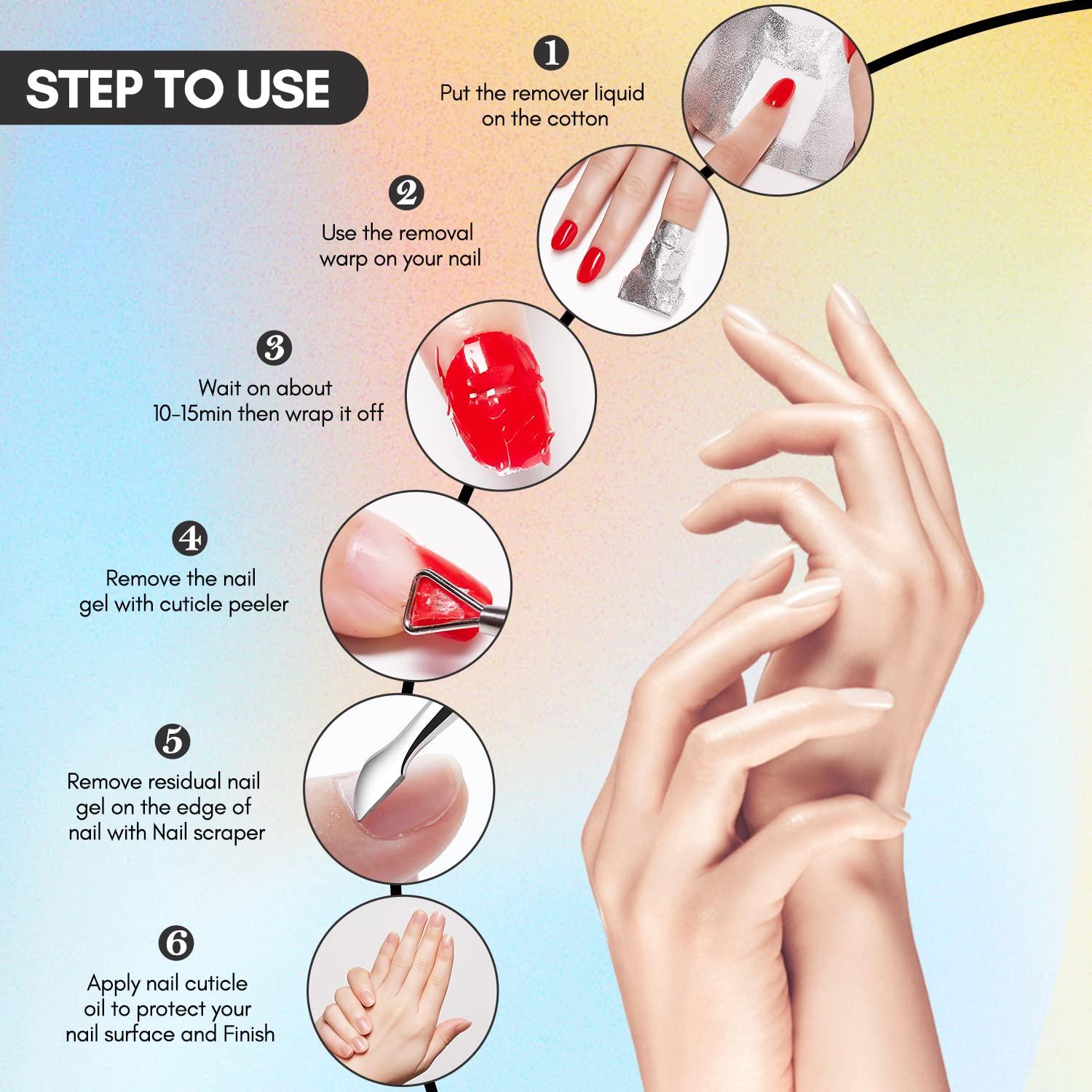 Makartt Removedor de Esmalte en Gel - 200 Envolturas + 1 Raspador