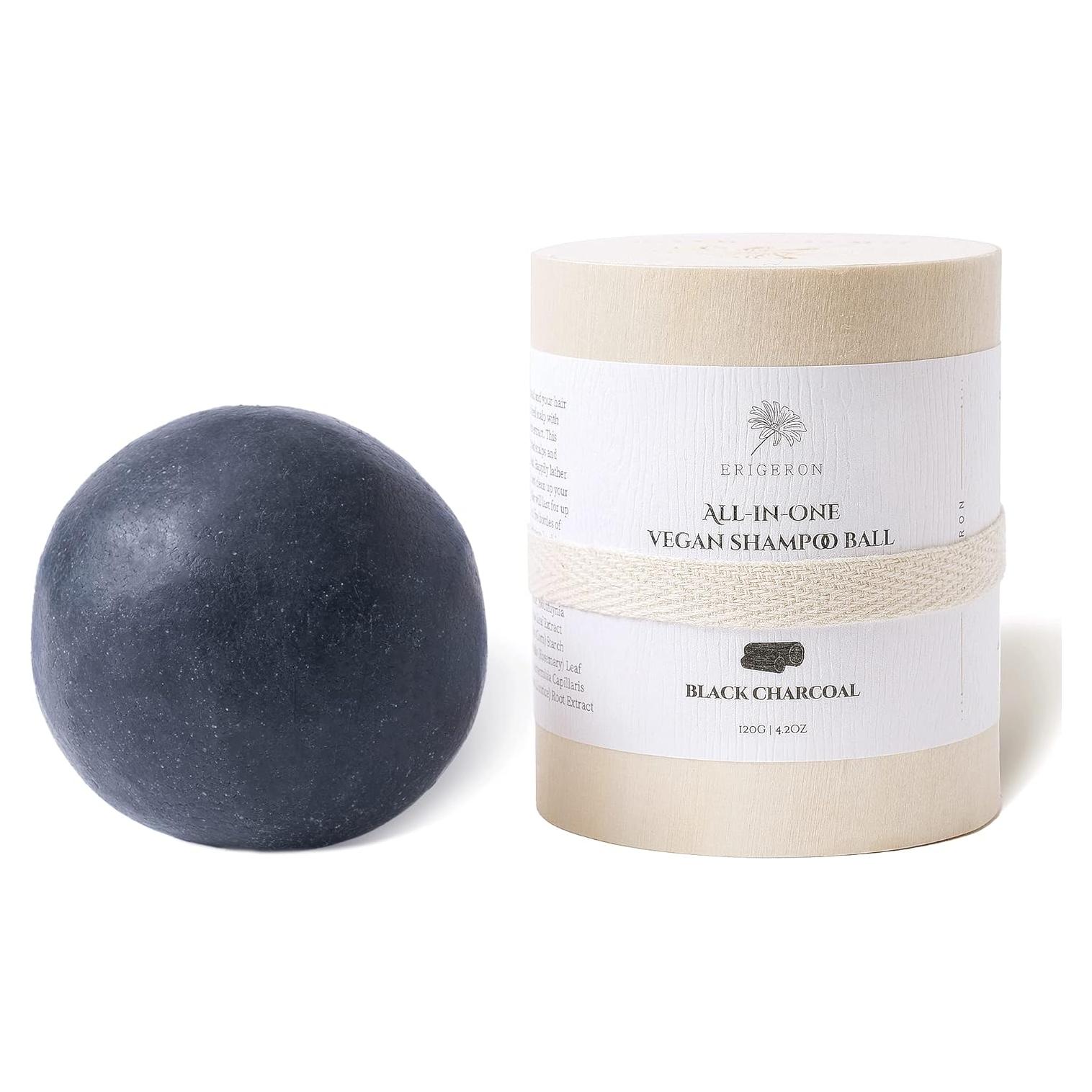 Barra de Champú Todo en Uno ERIGERON Carbón Negro 119g