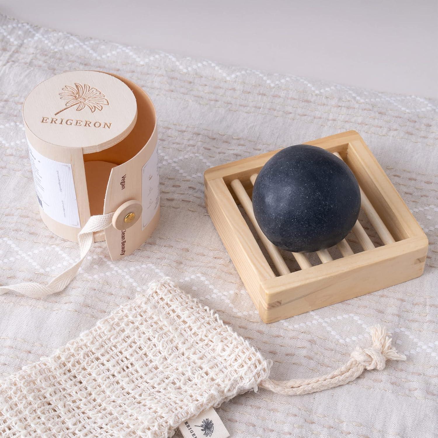 Barra de Champú Todo en Uno ERIGERON Carbón Negro 119g