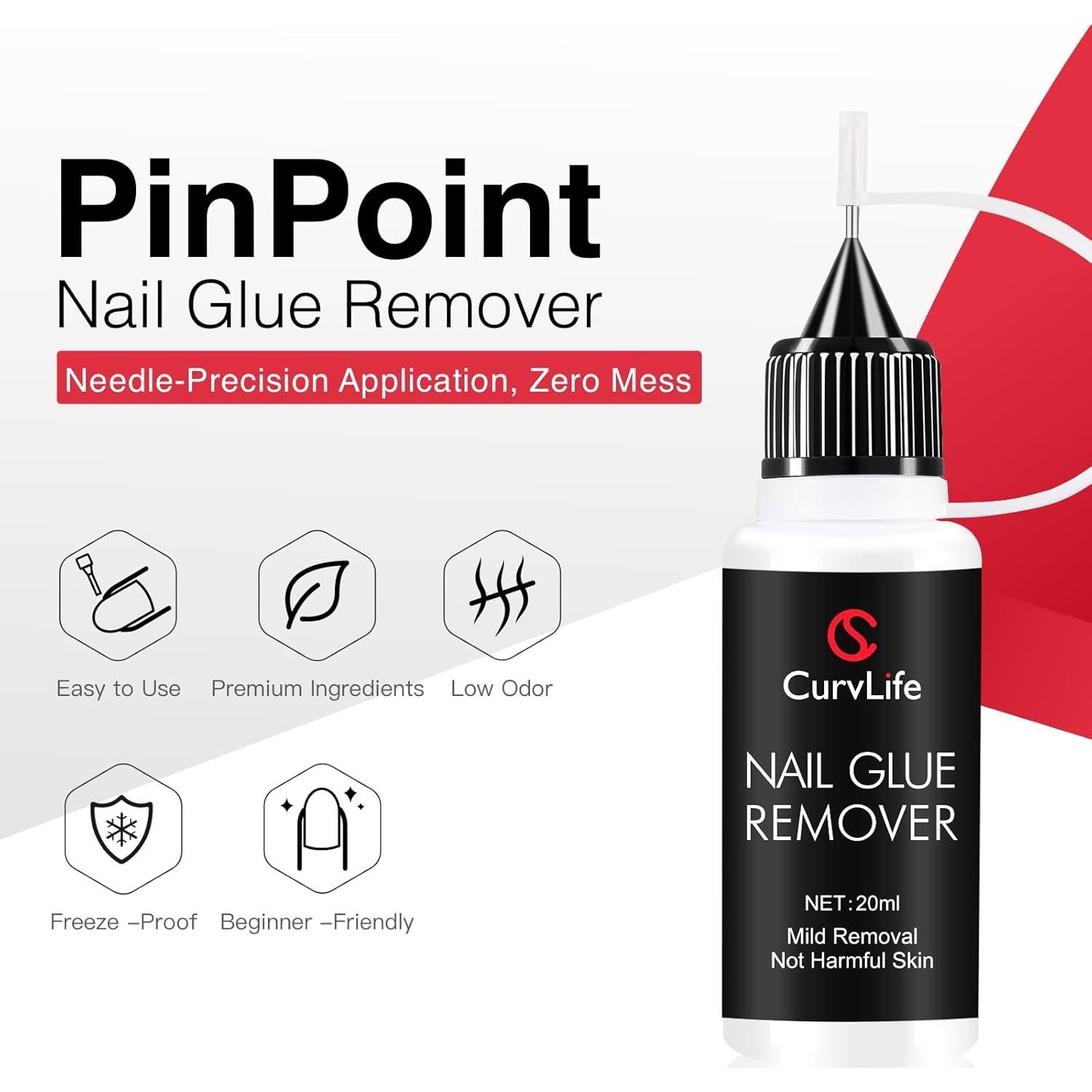 Removedor de Pegamento para Uñas Curvlife 20ml Sin Acetona