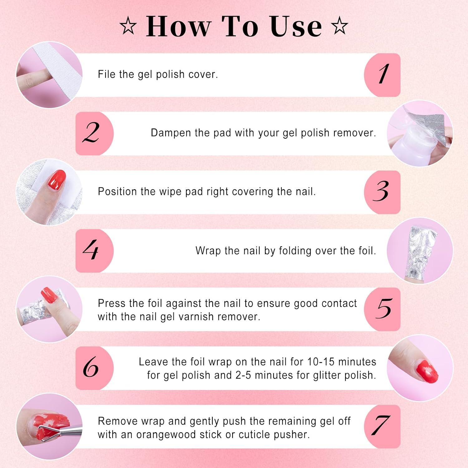 Envolturas de Papel de Aluminio NXJ INFILILA 300PCS para Quitar Esmalte