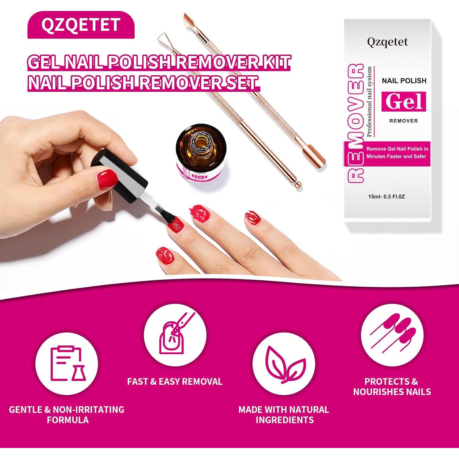 Kit Removedor de Esmalte de Uñas en Gel Qzqetet 15ml