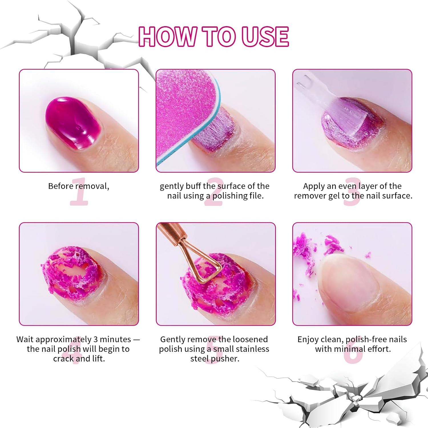 Kit Removedor de Esmalte de Uñas en Gel Qzqetet 15ml