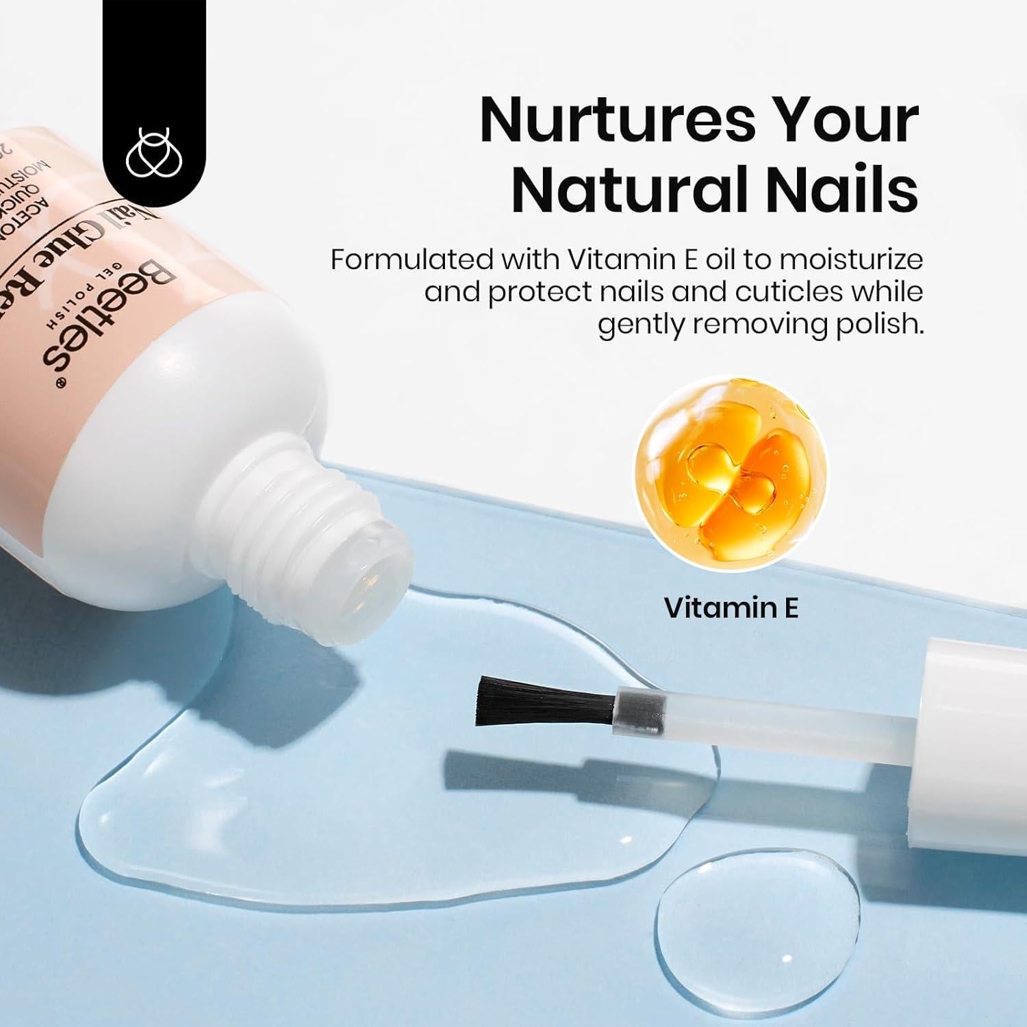 Removedor de Pegamento para Uñas Beetles 20ml Sin Acetona