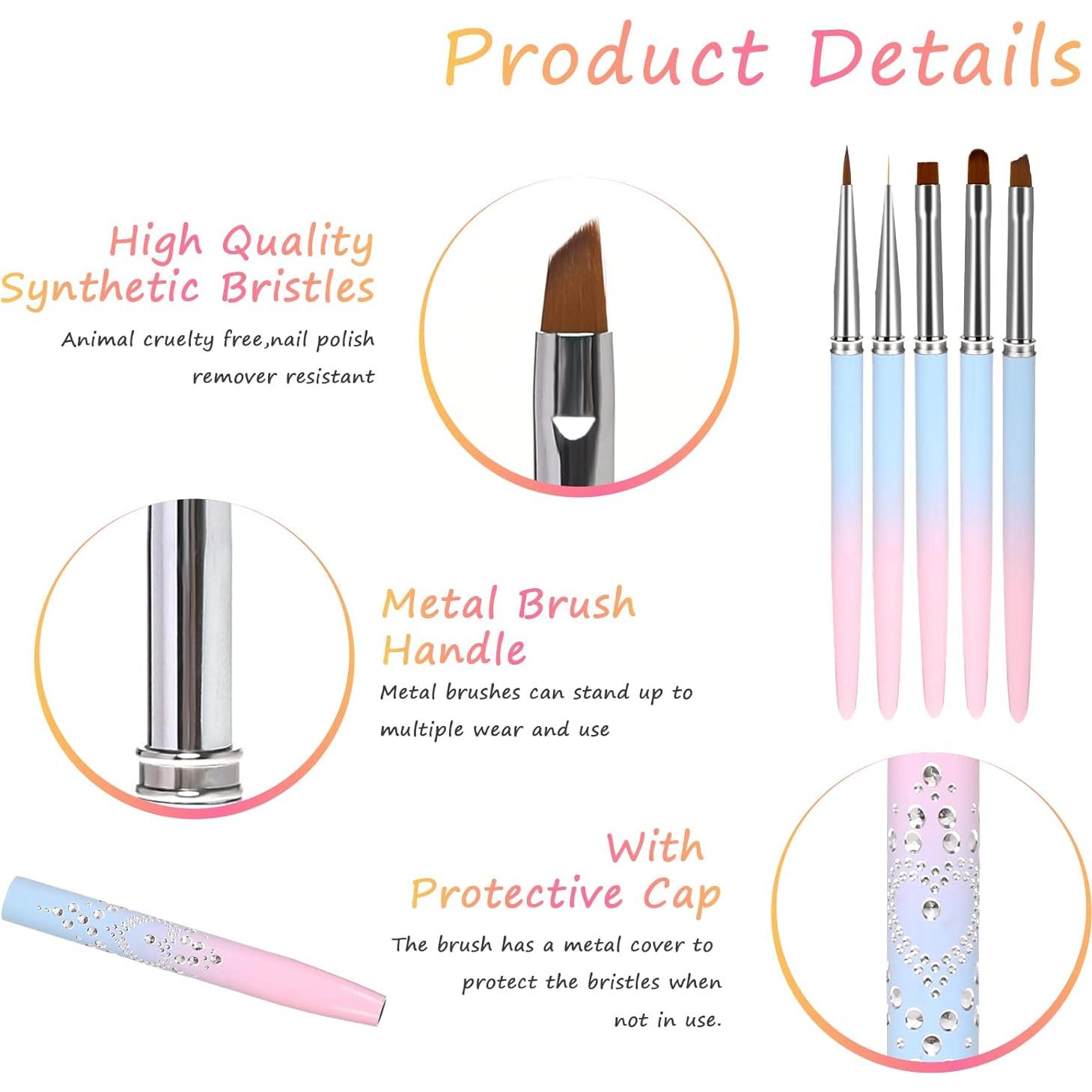 Set de 5 Pinceles de Limpieza de Esmalte MOZEAT LENS