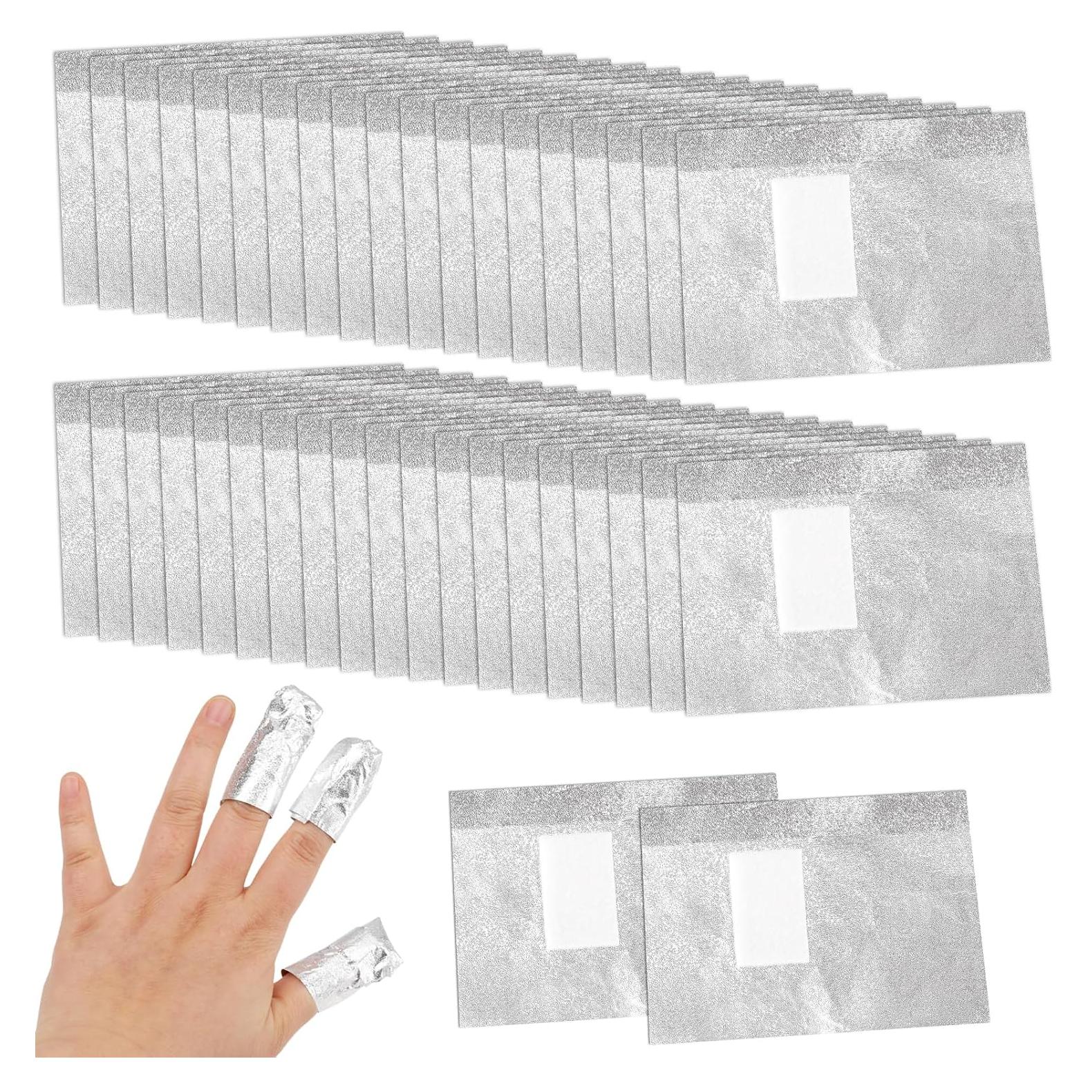 100 Envolturas de Papel de Aluminio para Uñas MOZEAT 9x6.5cm