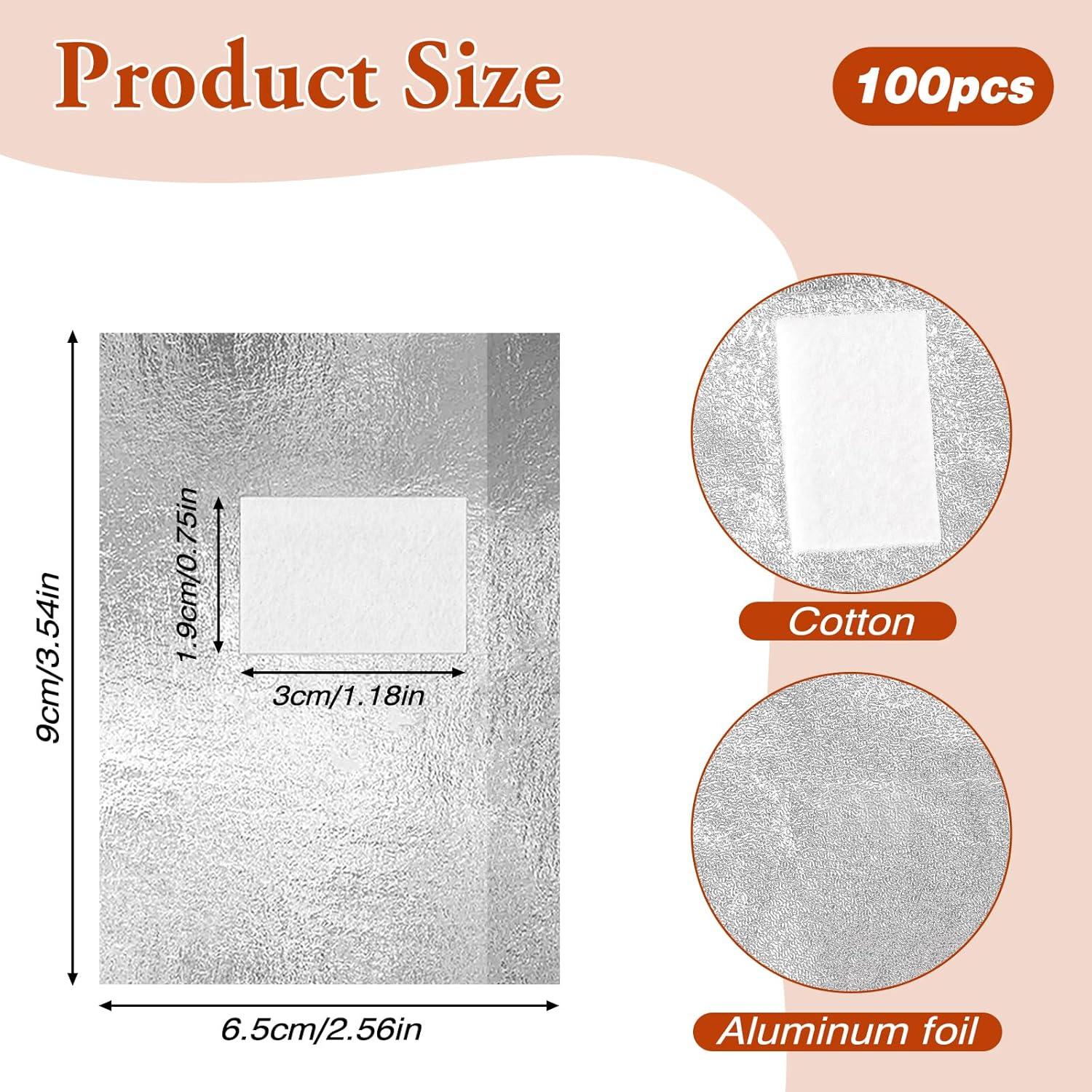 100 Envolturas de Papel de Aluminio para Uñas MOZEAT 9x6.5cm