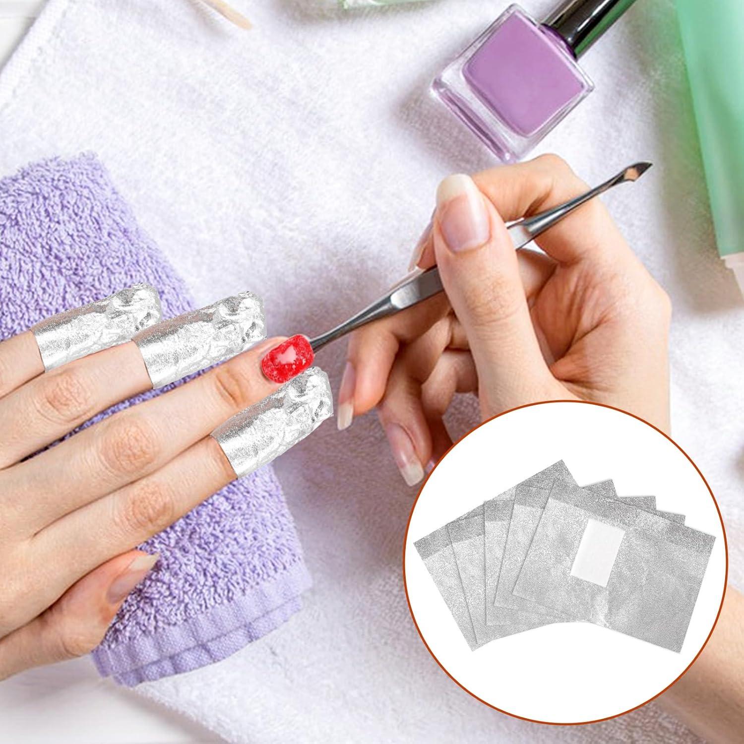 100 Envolturas de Papel de Aluminio para Uñas MOZEAT 9x6.5cm