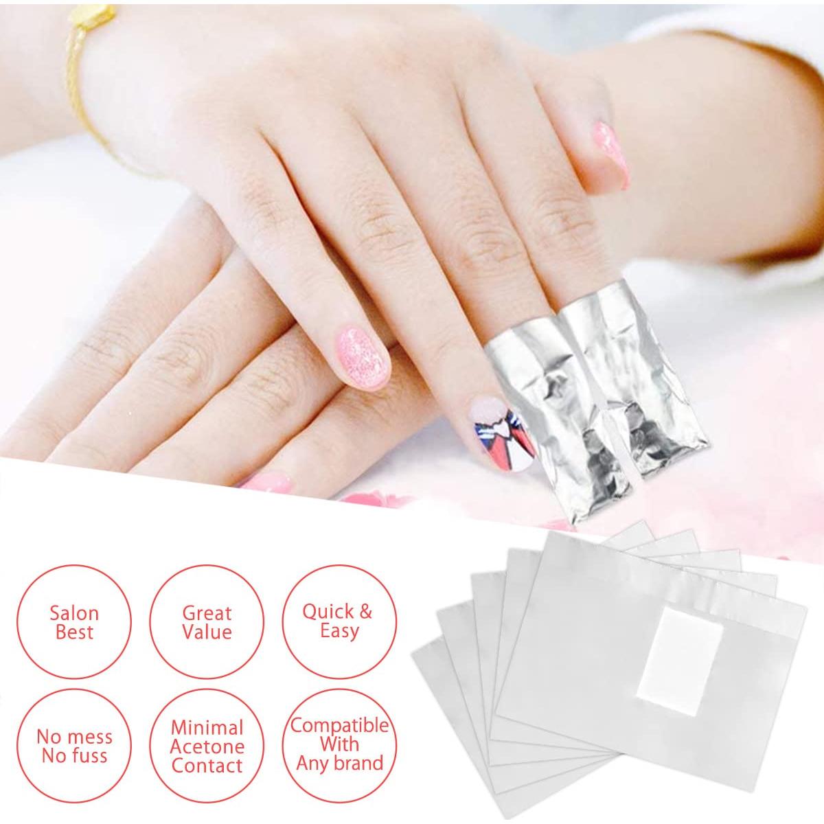 Envolturas de quitaesmalte OKYMOTOR 1000Pcs aluminio sin pelusa