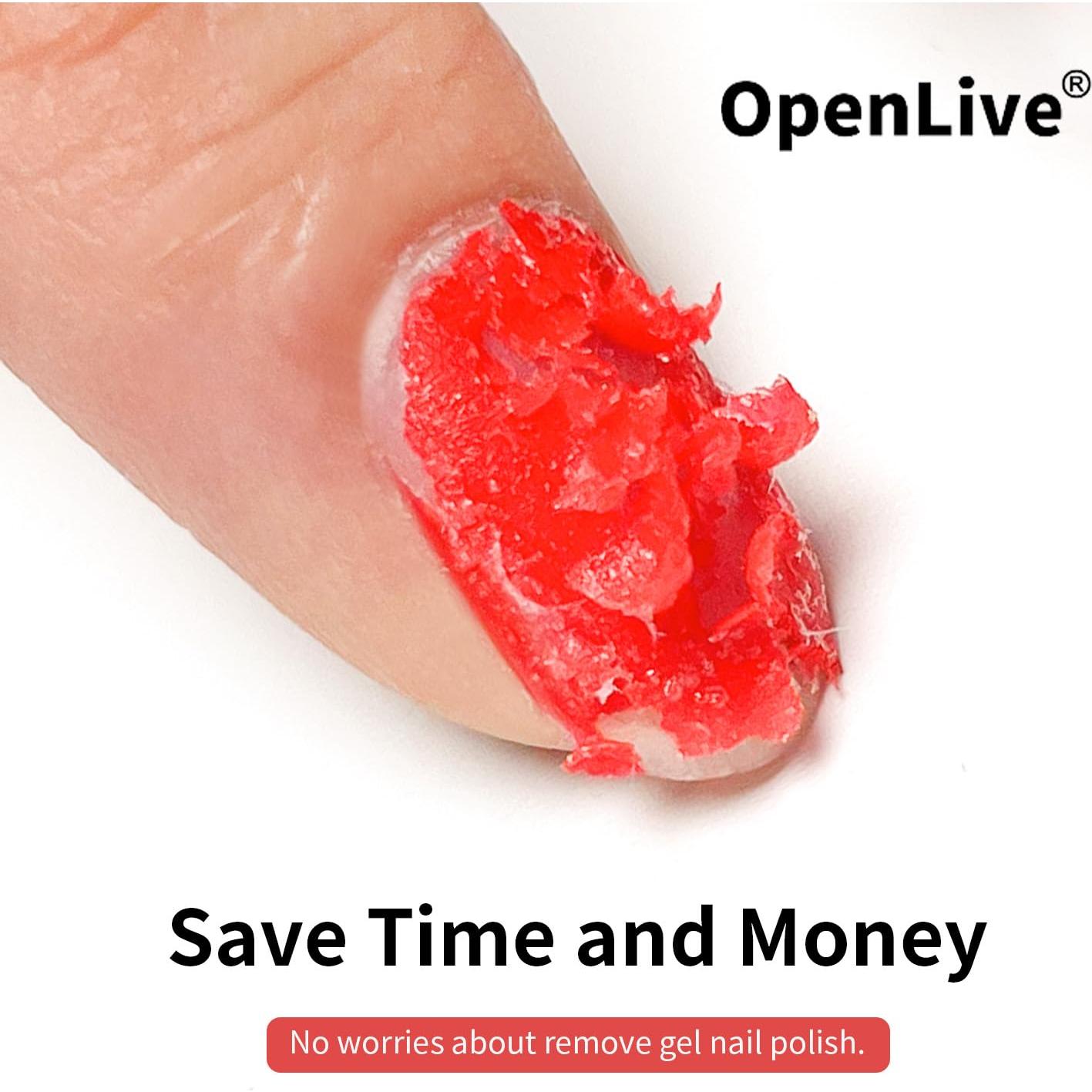 Removedor de Gel para Uñas OpenLive 2 Botellas 10ml Rápido