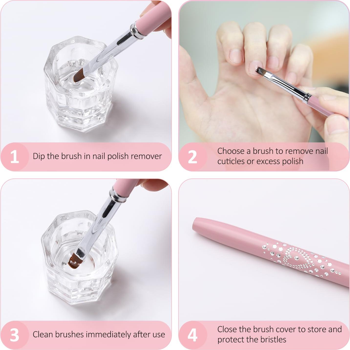 Set de 4 Cepillos de Limpieza de Uñas JASSINS - Rosa