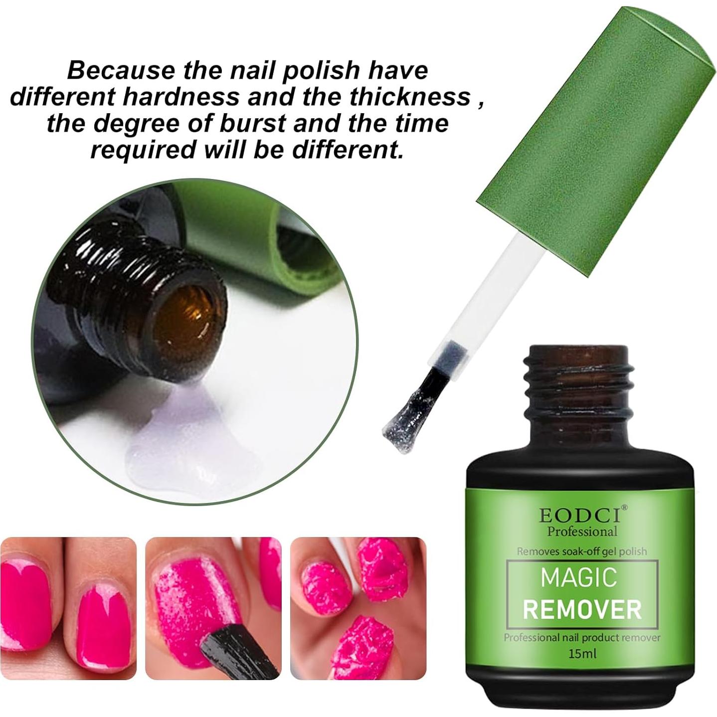 Removedor de Esmalte de Uñas Gel Mágico Eodci 15ml Rápido
