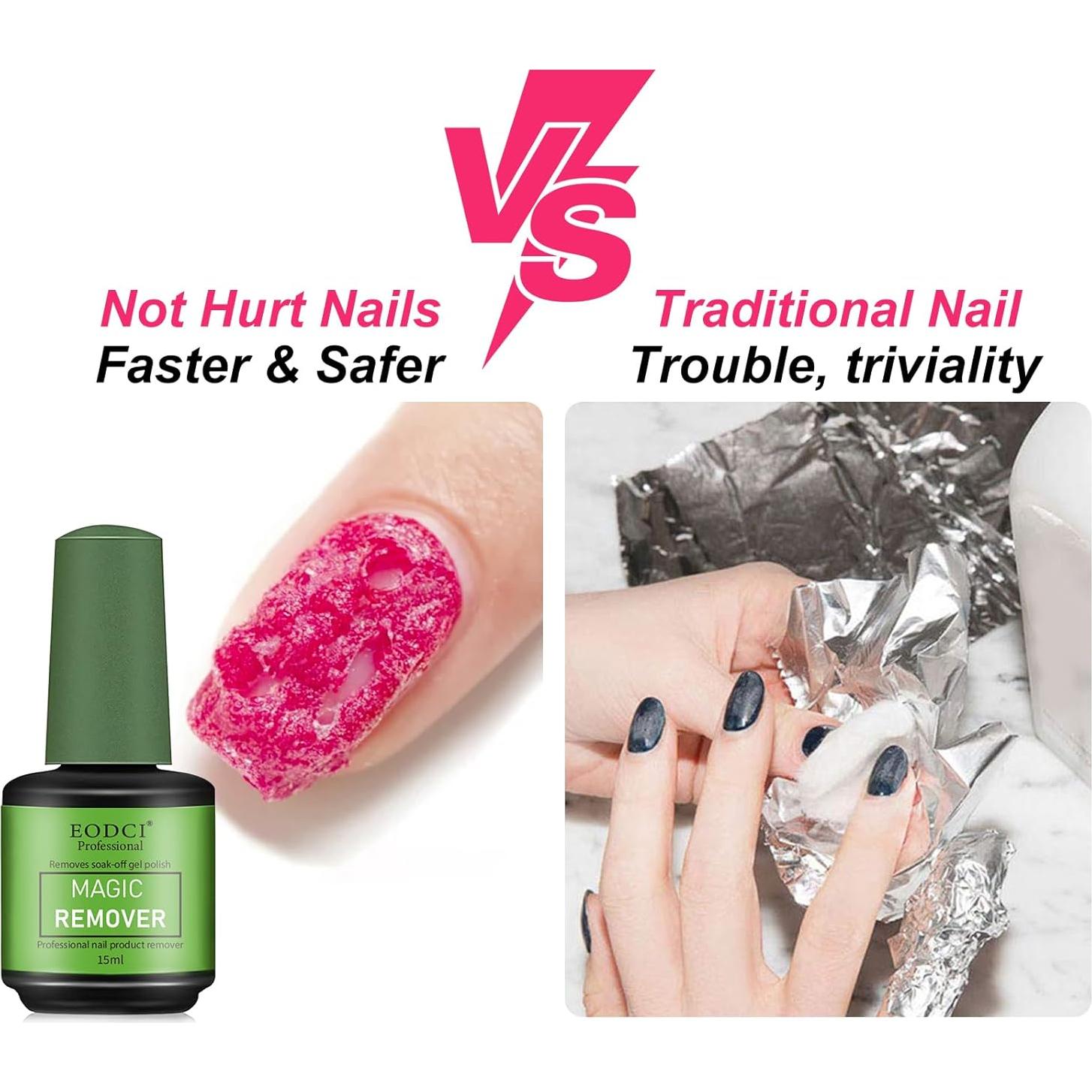 Removedor de Esmalte de Uñas Gel Mágico Eodci 15ml Rápido