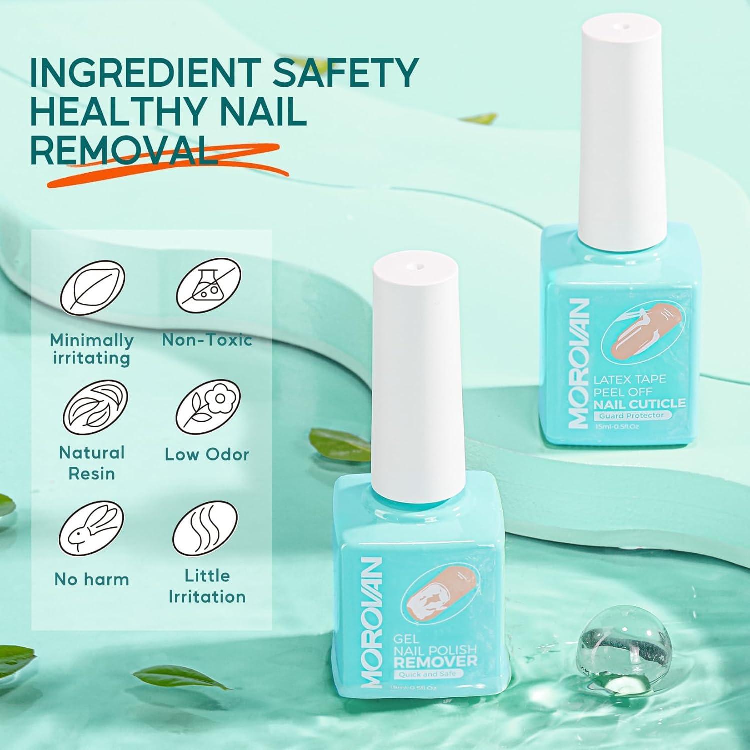 Kit Removedor Esmalte Gel Morovan 15ml + Endurecedor 8ml