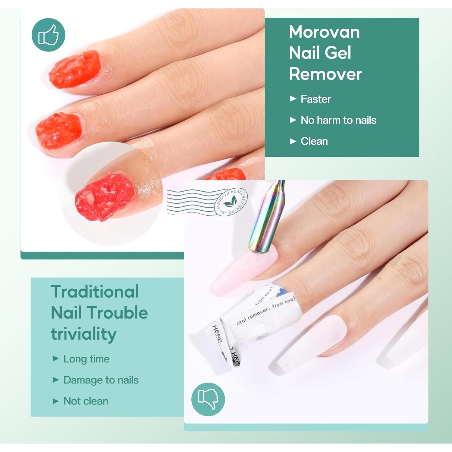 Kit Removedor Esmalte Gel Morovan 15ml + Endurecedor 8ml