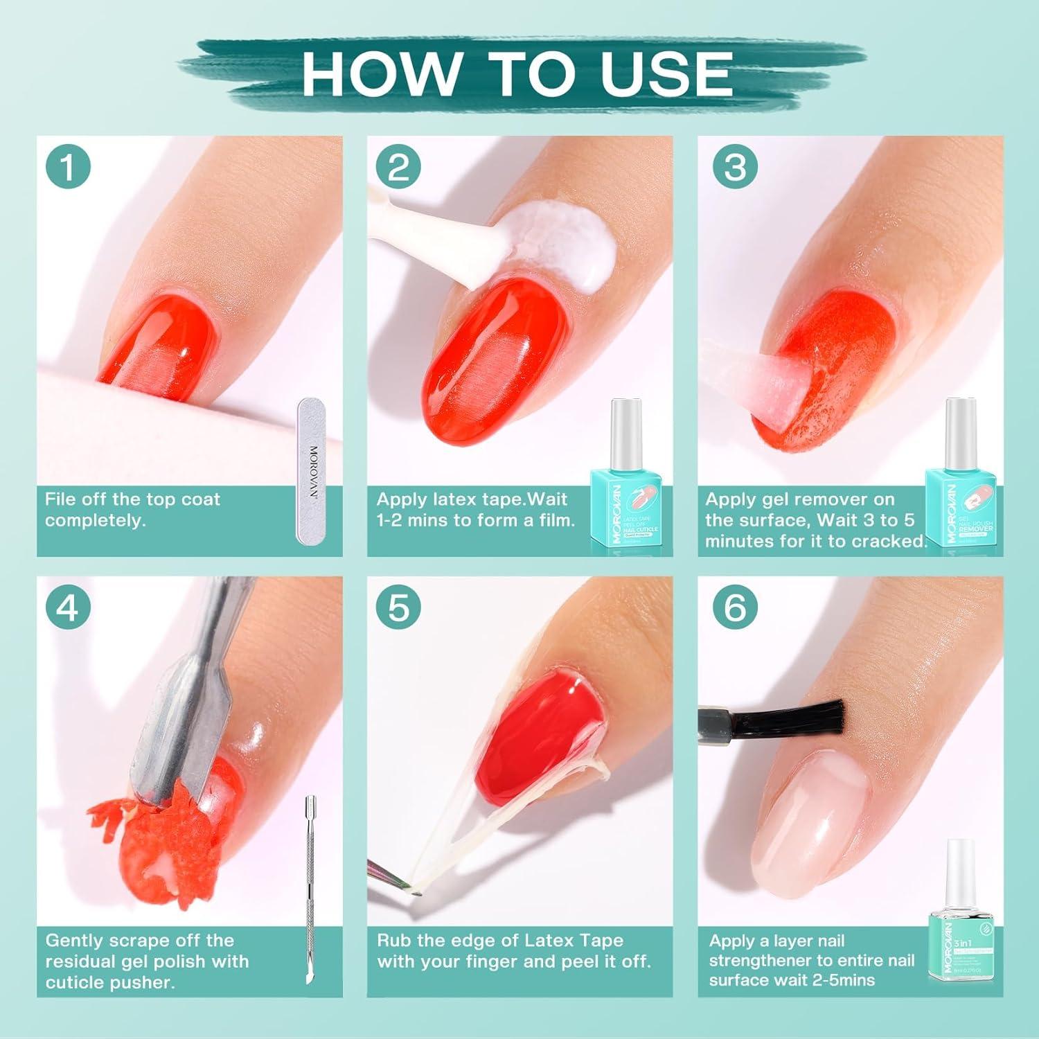 Kit Removedor Esmalte Gel Morovan 15ml + Endurecedor 8ml