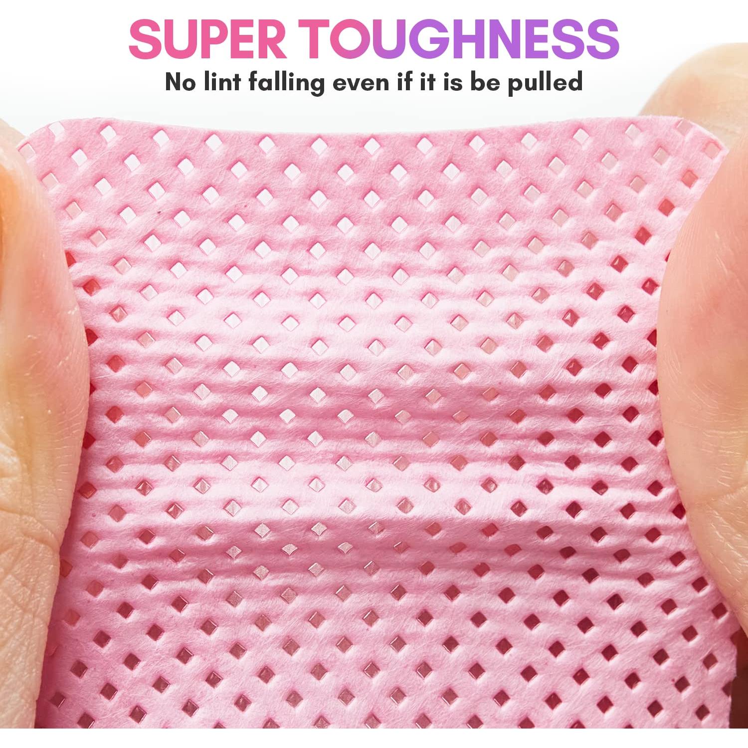 Toallitas Libres de Pelusa Makartt 1000PCS Rosa para Uñas